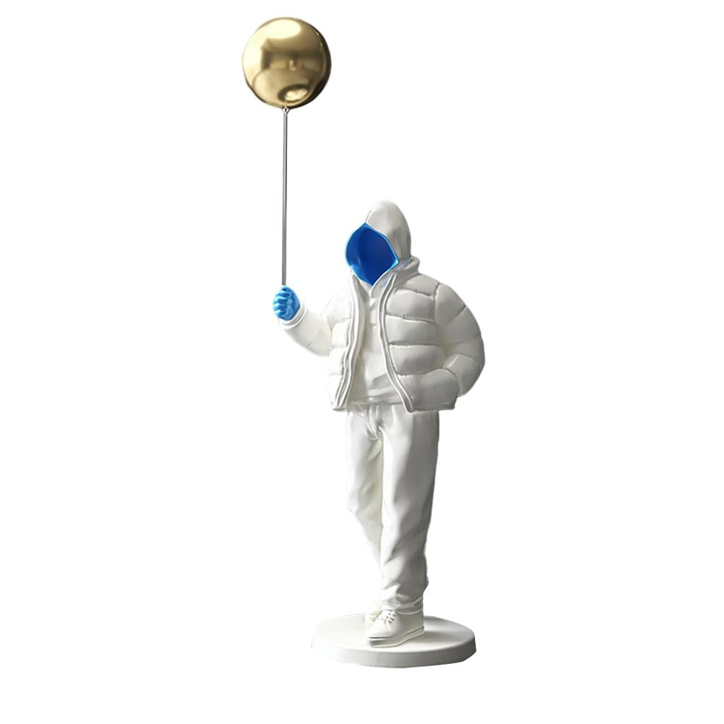 Originality Balloon Boy Figure Statue Decoration Craft for Bookshelf Home Blue