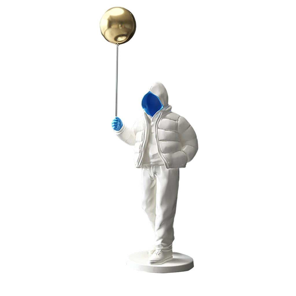 Originality Balloon Boy Figure Statue Decoration Craft for Bookshelf Home Blue