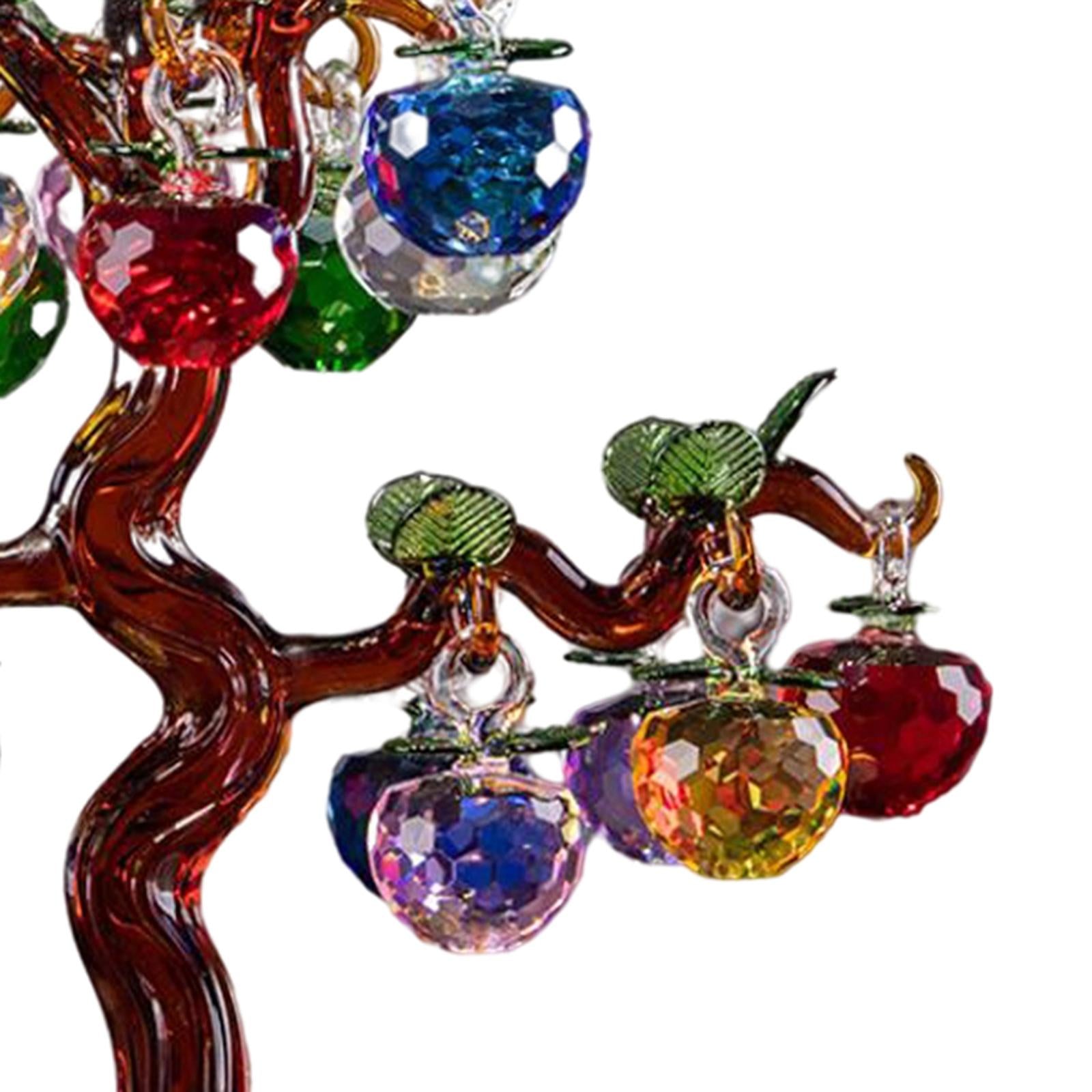 Crystal Apple Tree Artificial for Birthday Gifts Decor 18 Amber Rod