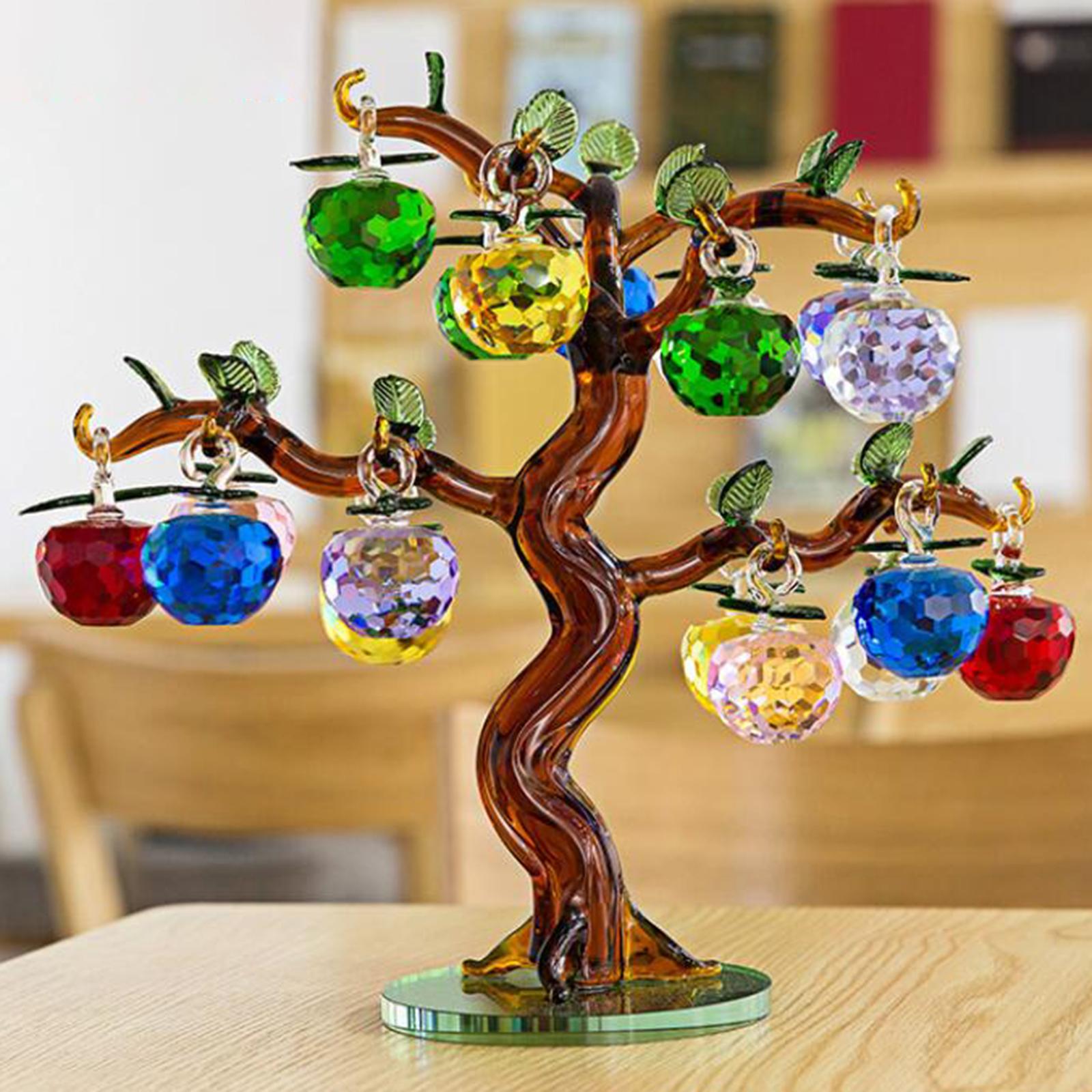 Crystal Apple Tree Artificial for Birthday Gifts Decor 18 Amber Rod