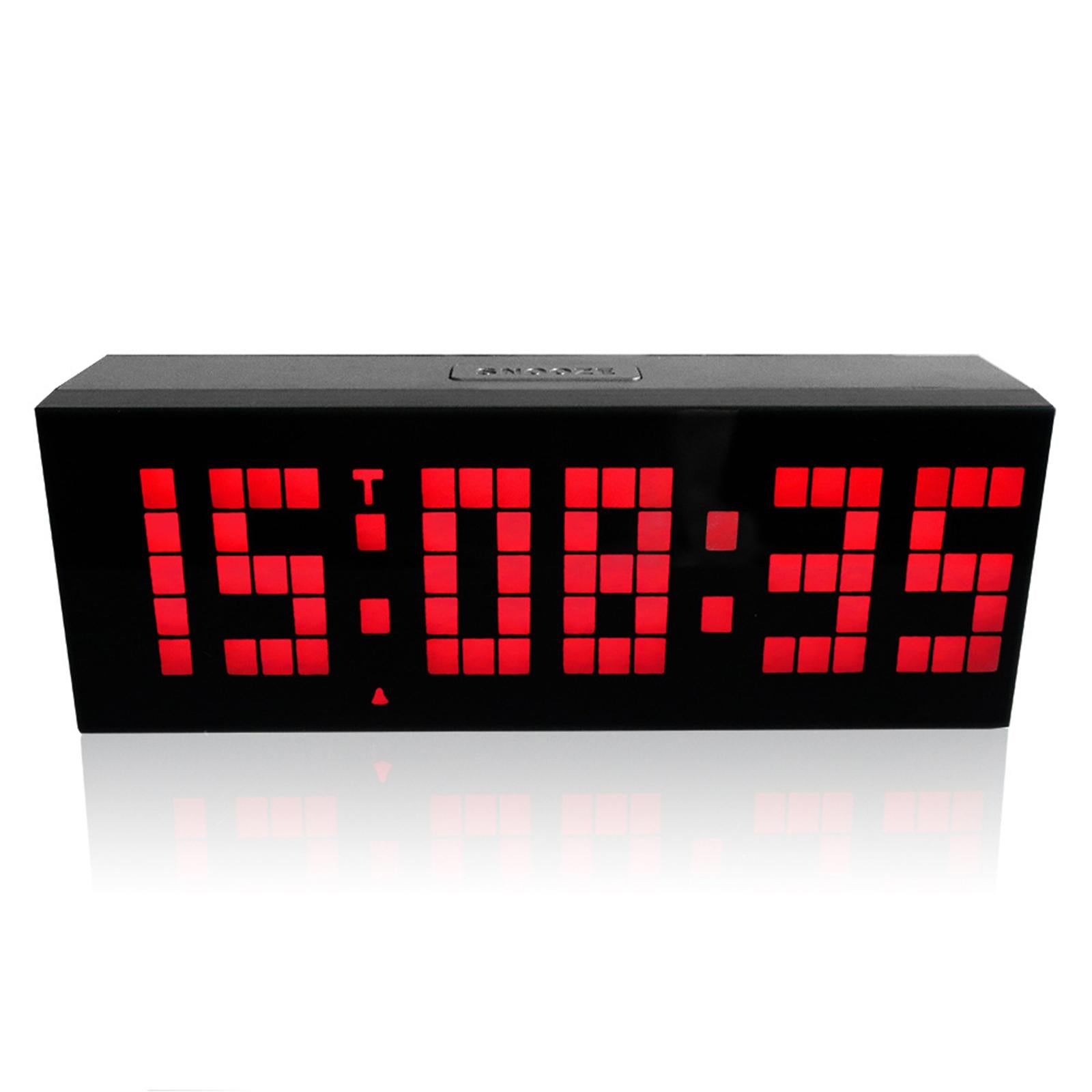 Wall Desk Clock Adjustable Brightness USB 12/24H Snooze for Bedroom Office