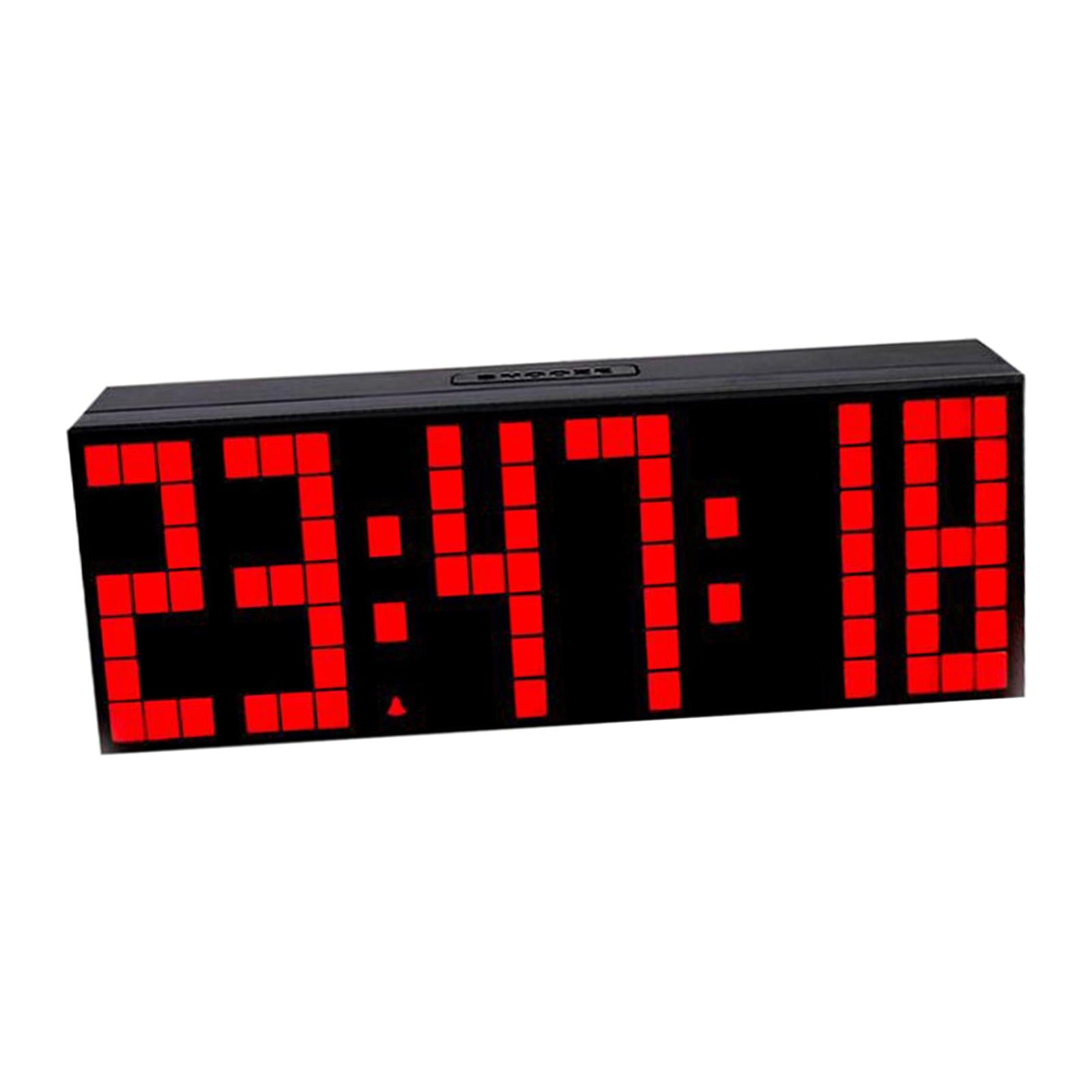 Wall Desk Clock Adjustable Brightness USB 12/24H Snooze for Bedroom Office