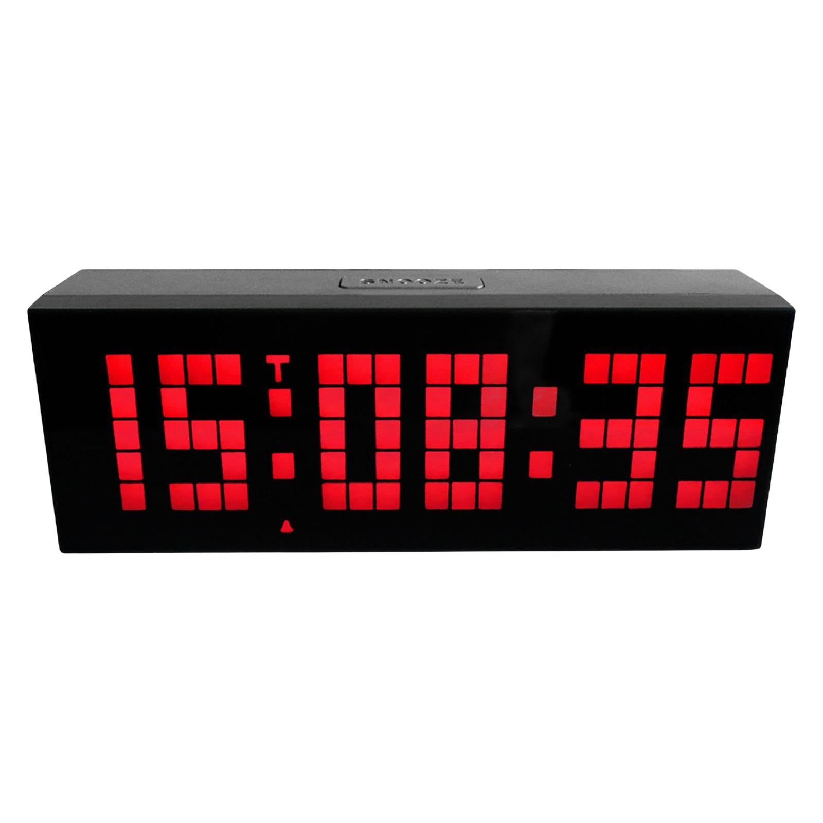 Wall Desk Clock Adjustable Brightness USB 12/24H Snooze for Bedroom Office