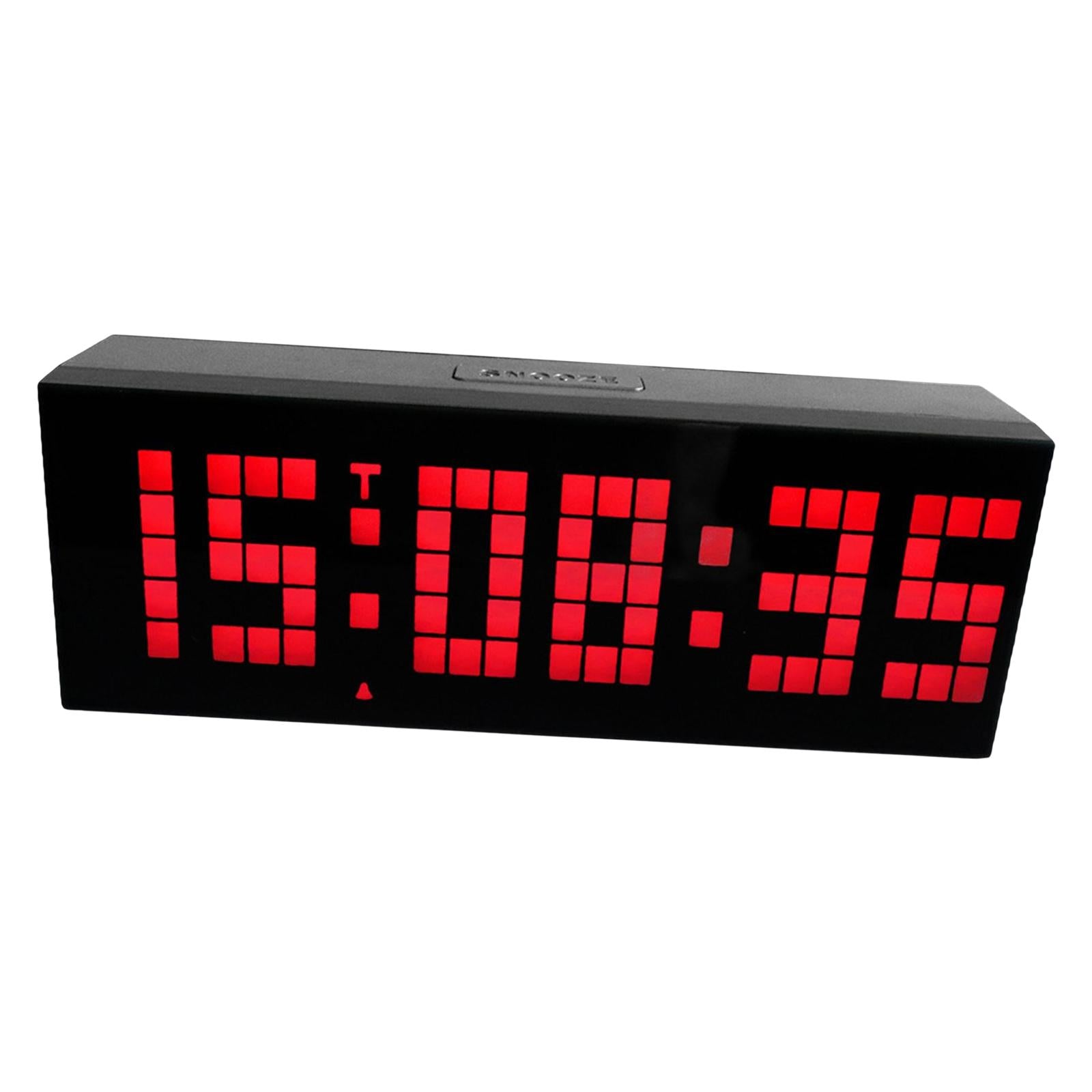 Wall Desk Clock Adjustable Brightness USB 12/24H Snooze for Bedroom Office