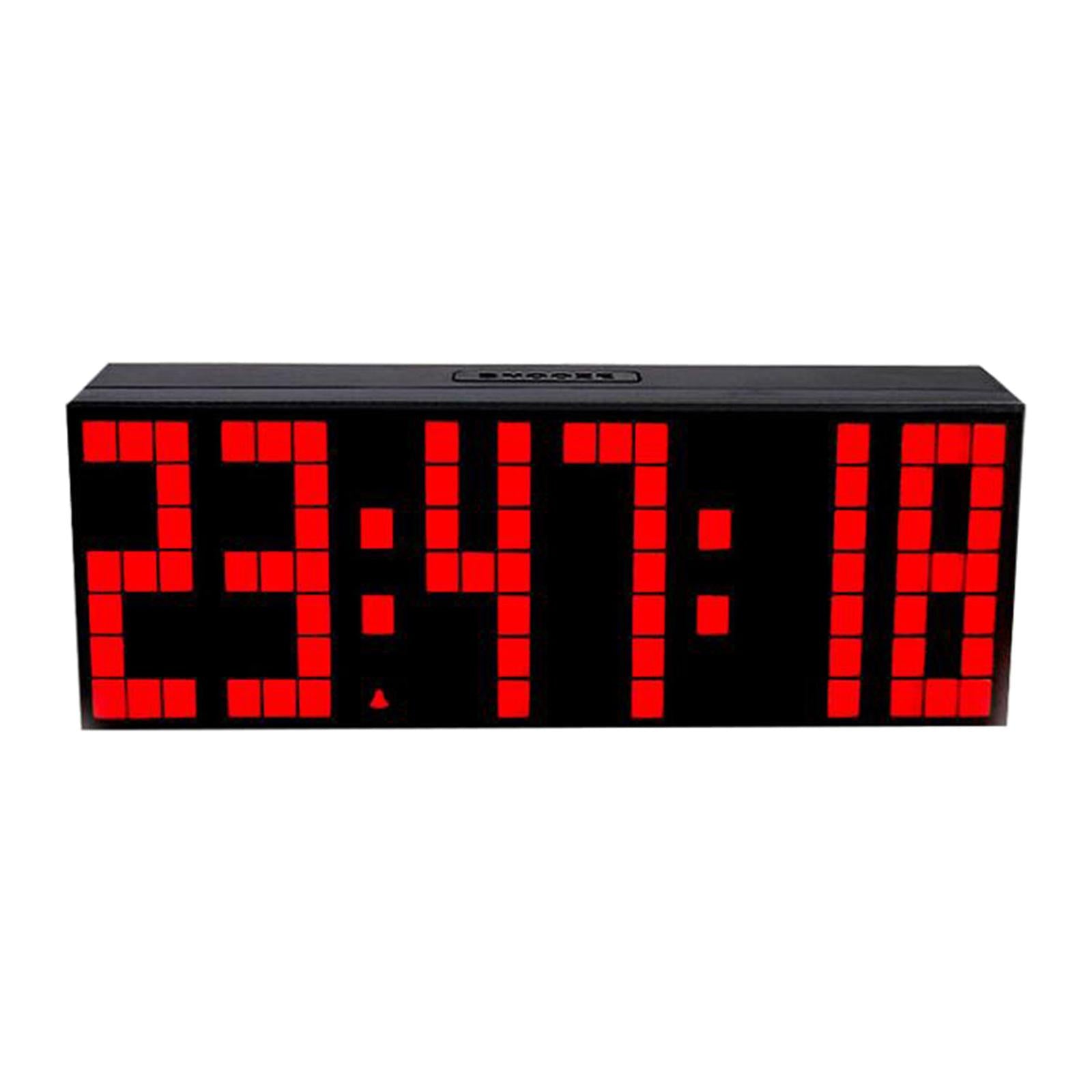 Wall Desk Clock Adjustable Brightness USB 12/24H Snooze for Bedroom Office