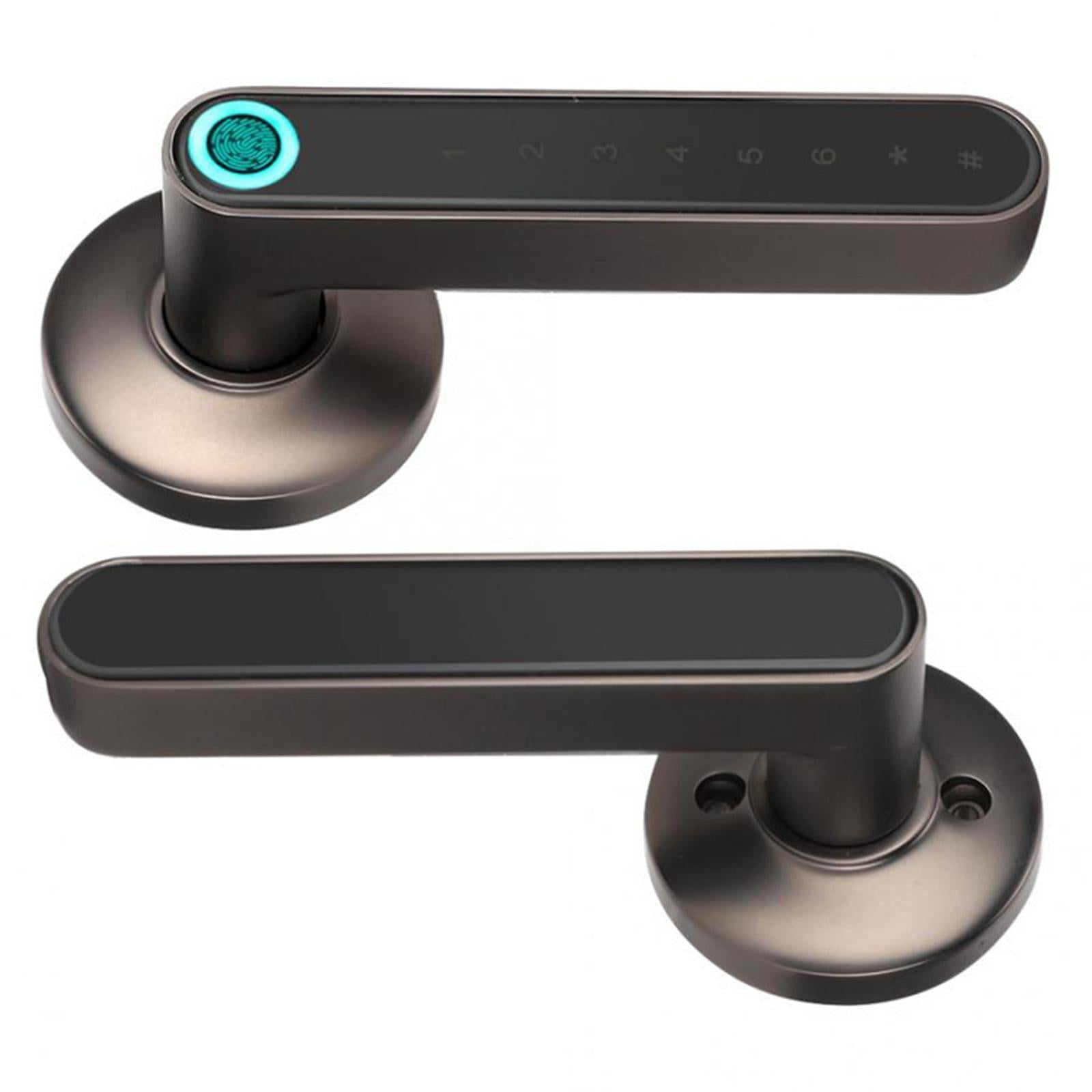 Smart Fingerprint Door Lock Bluetooth App Home Entry Handle Lock Black