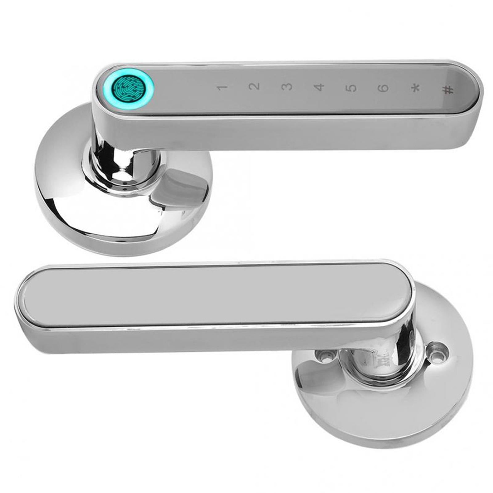 Smart Fingerprint Door Lock Bluetooth App Home Entry Handle Lock Black