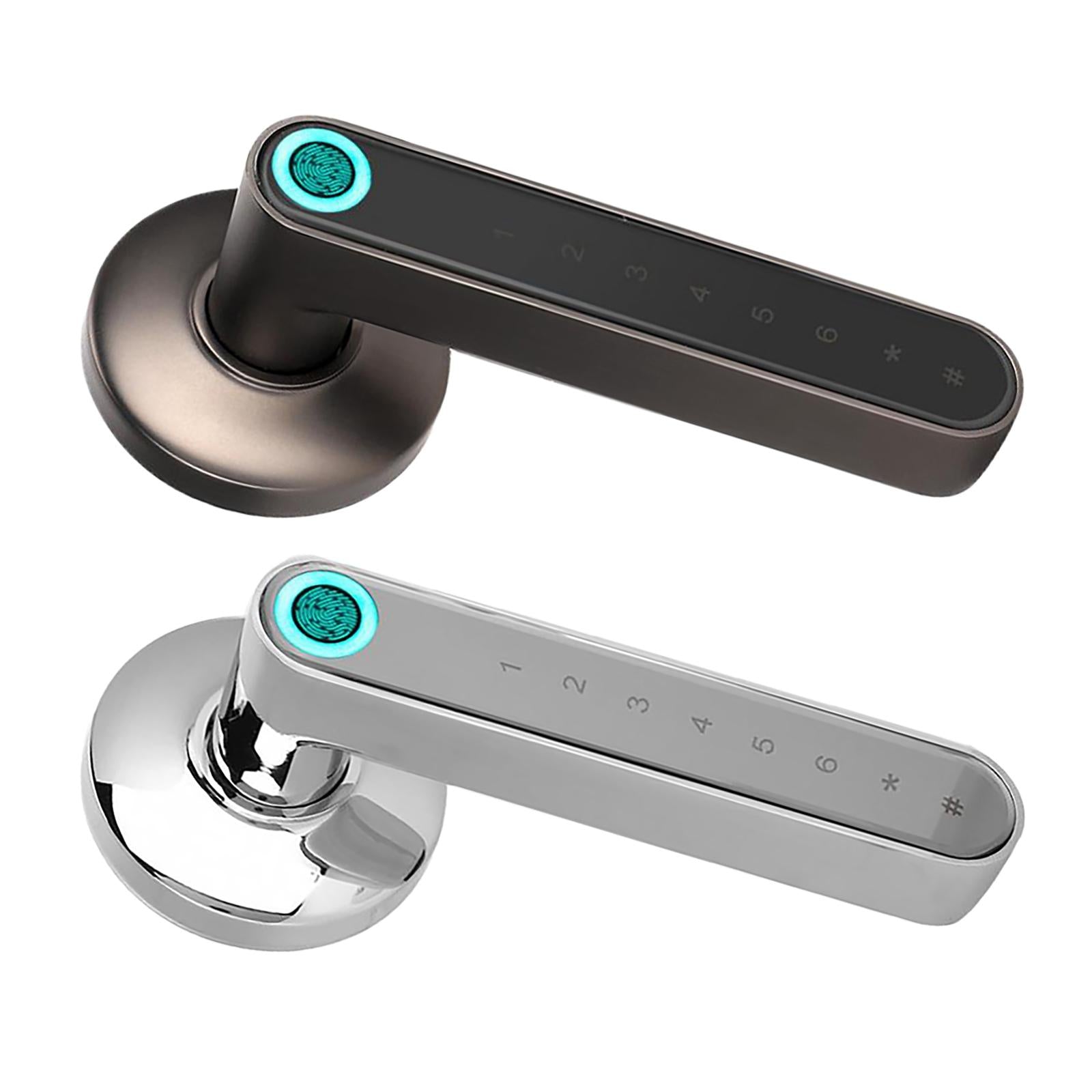 Smart Fingerprint Door Lock Bluetooth App Home Entry Handle Lock Black