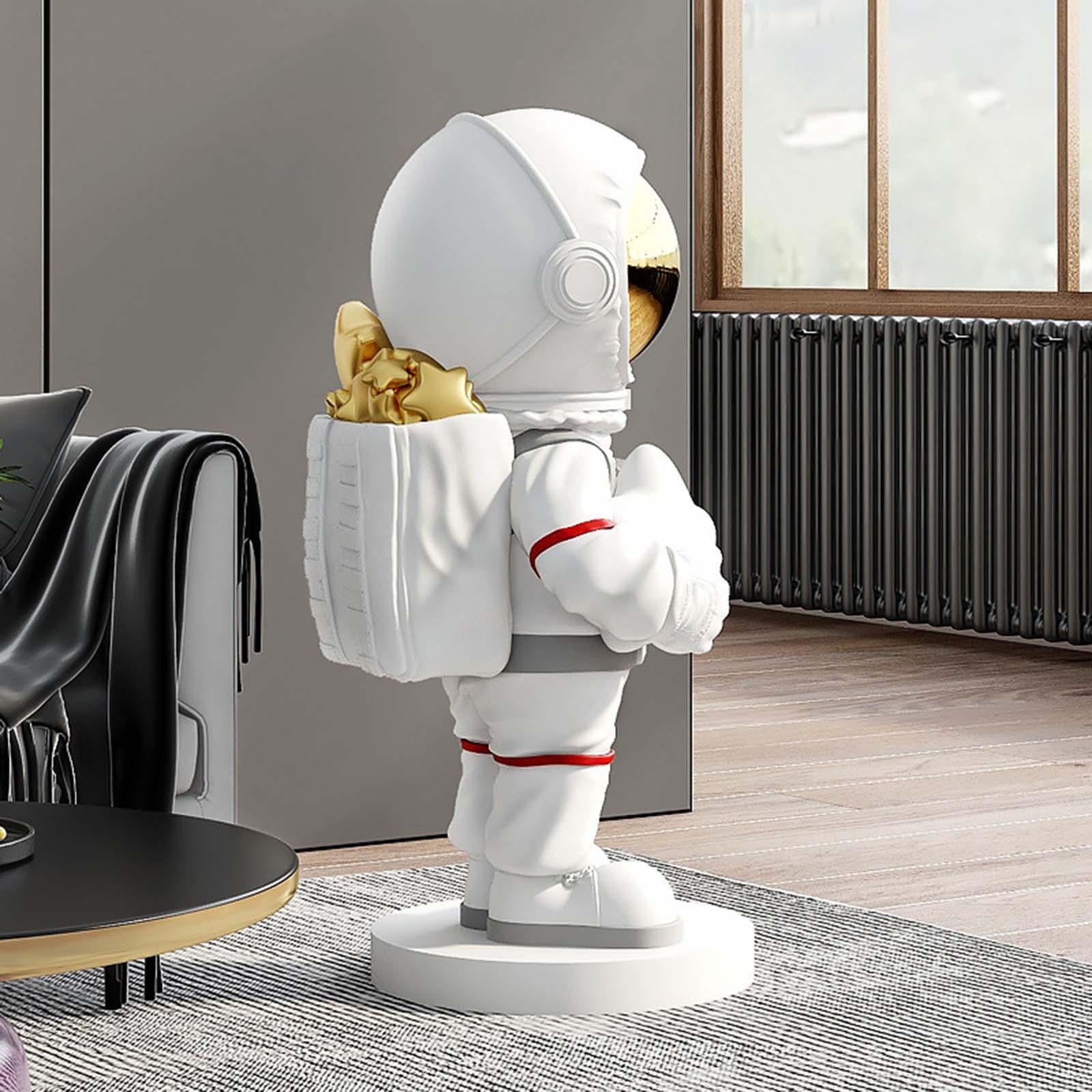 Astronaut Statue Nordic Style Resin for Kids Adults Decor Office White