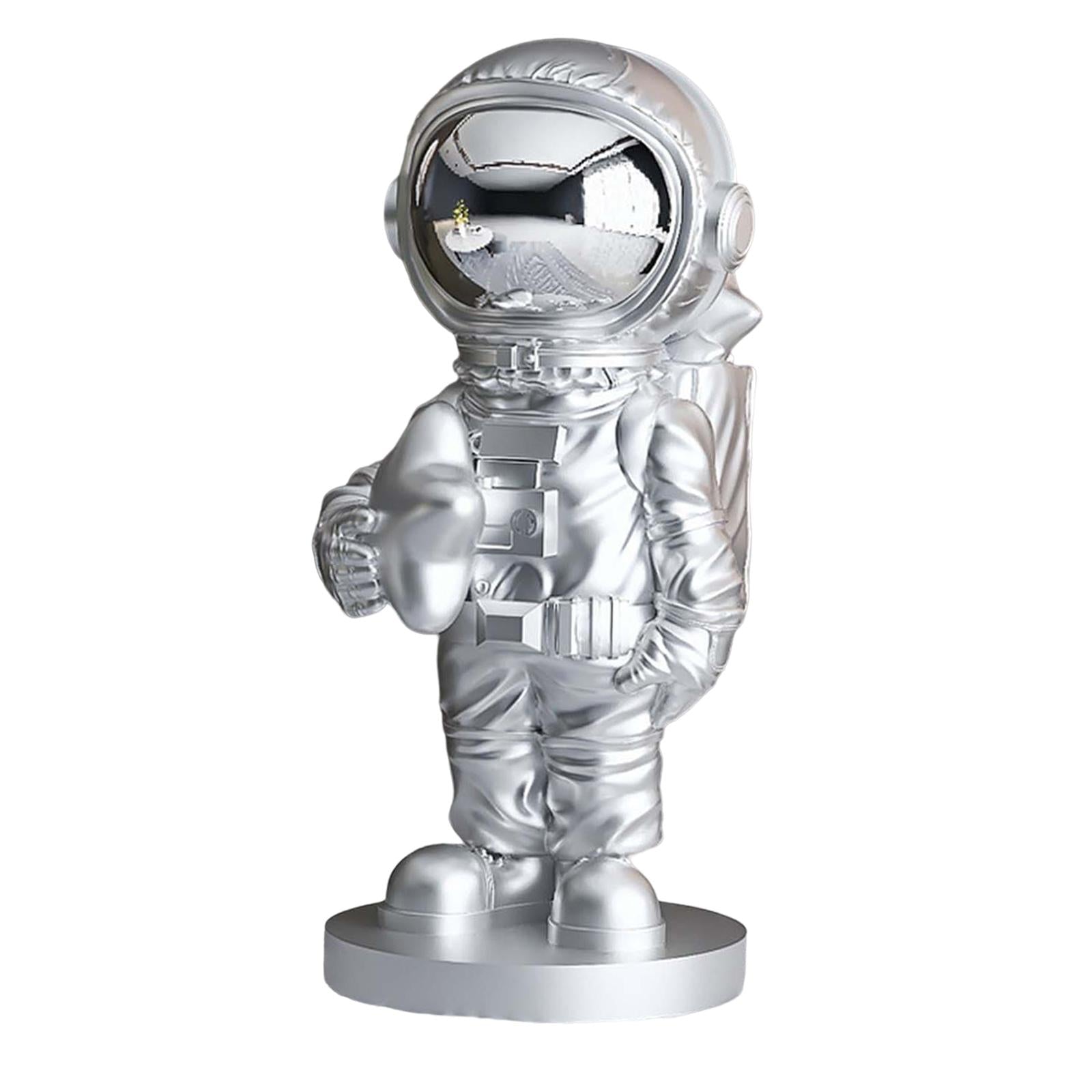 Astronaut Statue Nordic Style Resin for Kids Adults Decor Office Silver