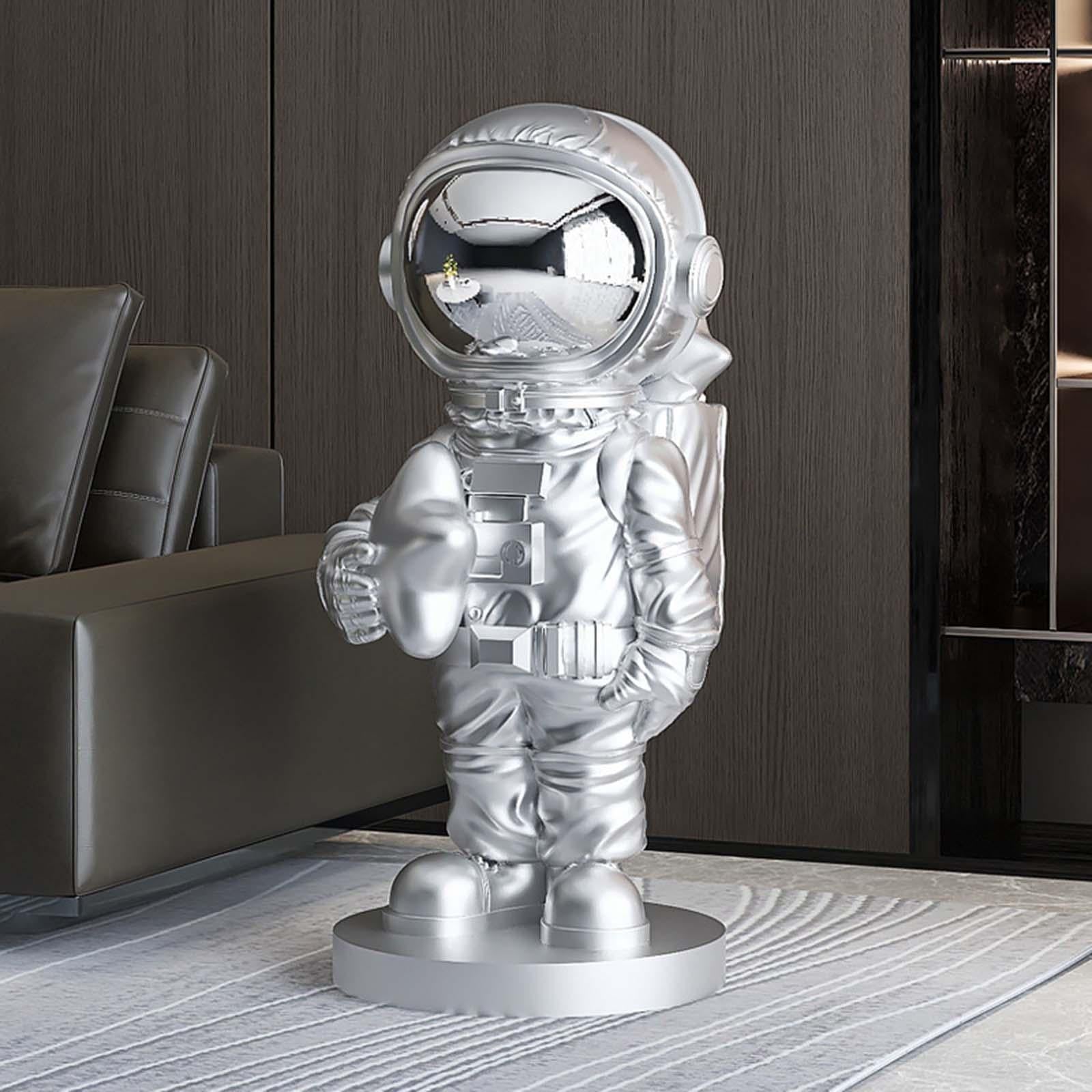 Astronaut Statue Nordic Style Resin for Kids Adults Decor Office Silver