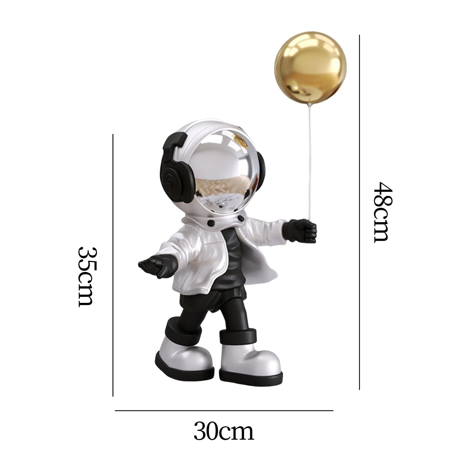 Spaceman Figurine Outer Space Planet Resin Creative for Table Decor Ornament Silver