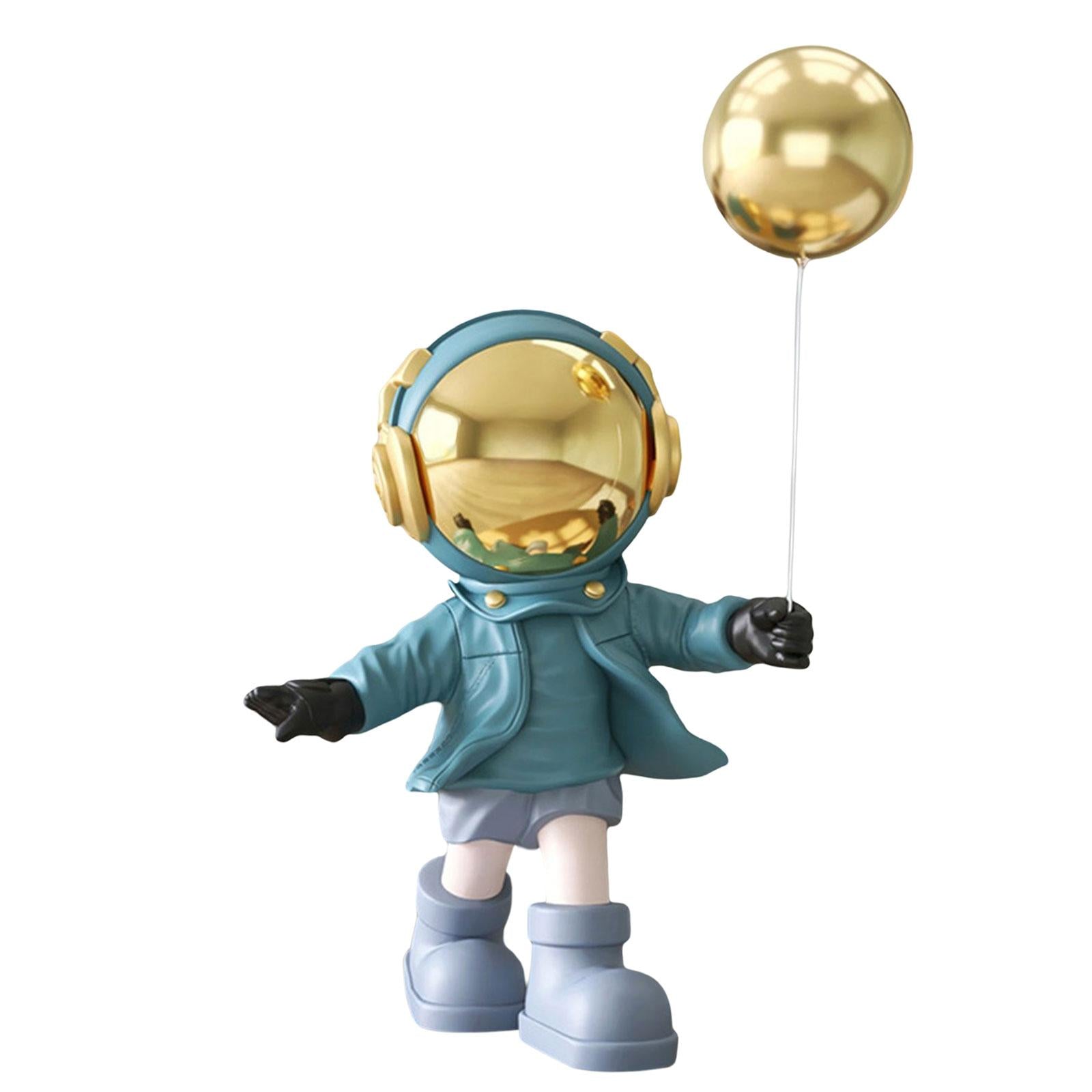 Spaceman Figurine Outer Space Planet Resin Creative for Table Decor Ornament Blue