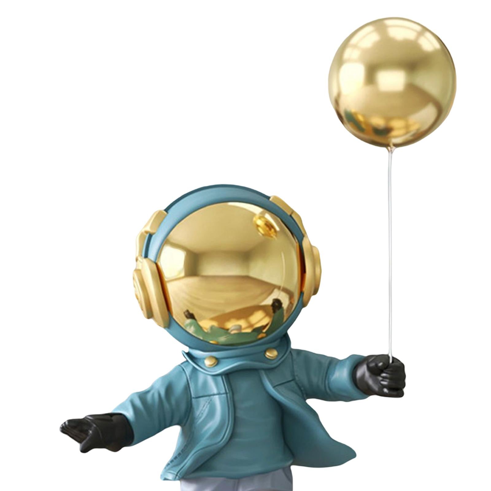 Spaceman Figurine Outer Space Planet Resin Creative for Table Decor Ornament Blue