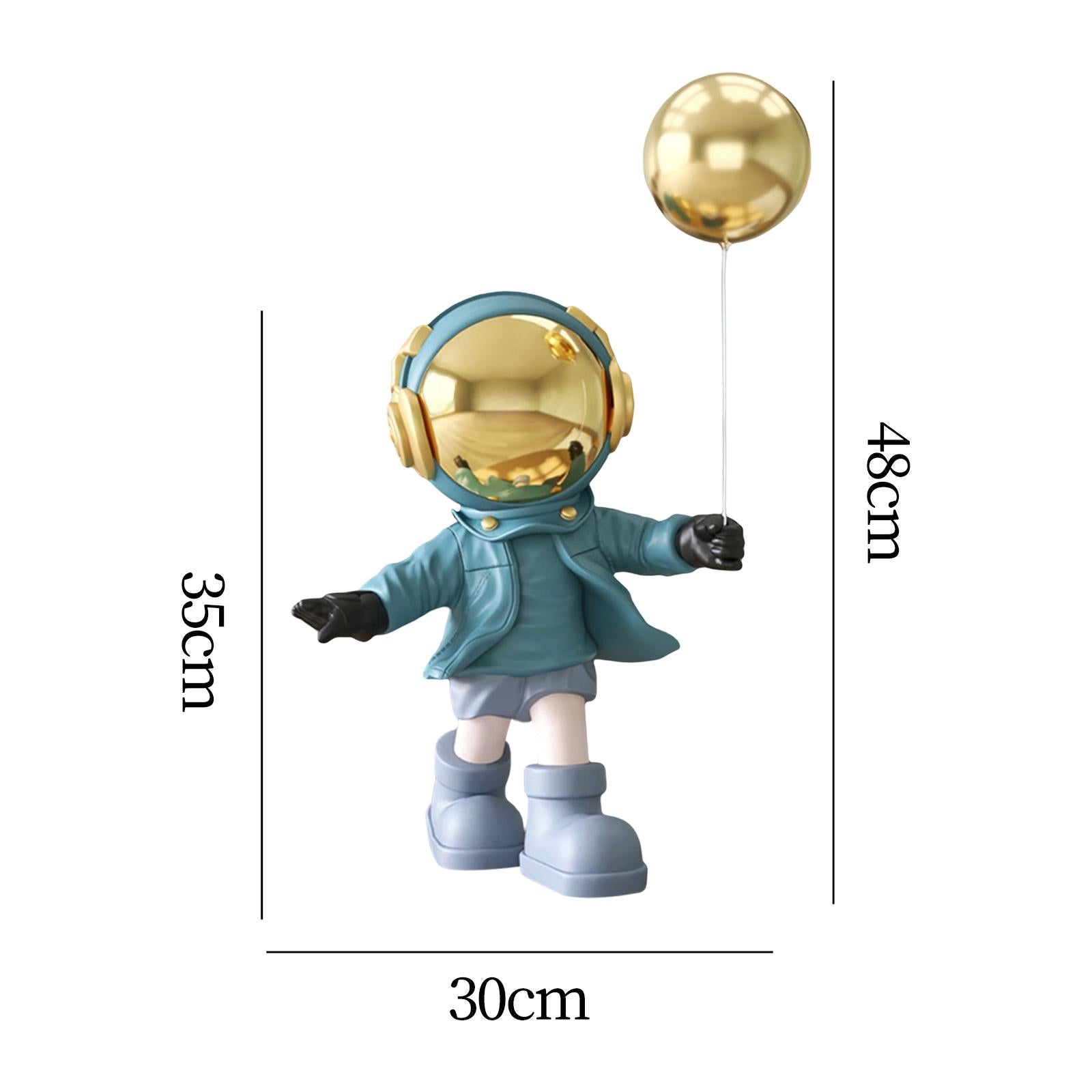 Spaceman Figurine Outer Space Planet Resin Creative for Table Decor Ornament Blue