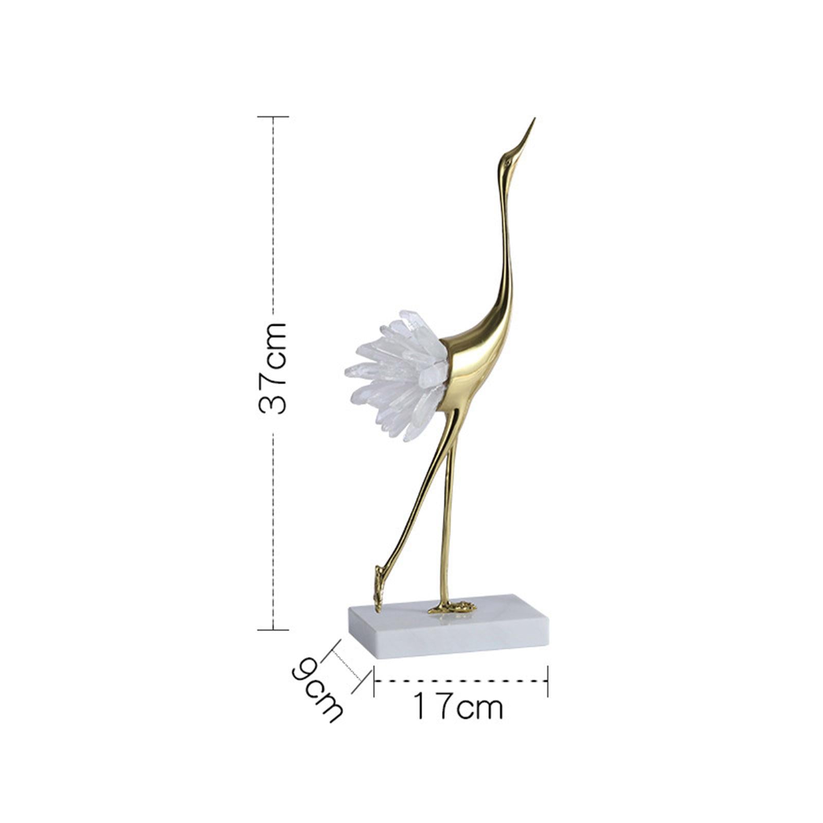 Brass Crane Statue Modern Figurine Sculpture for Home Porch Shelves Style B