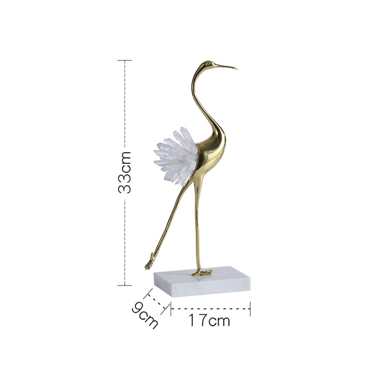 Brass Crane Statue Modern Figurine Sculpture for Home Porch Shelves Style D