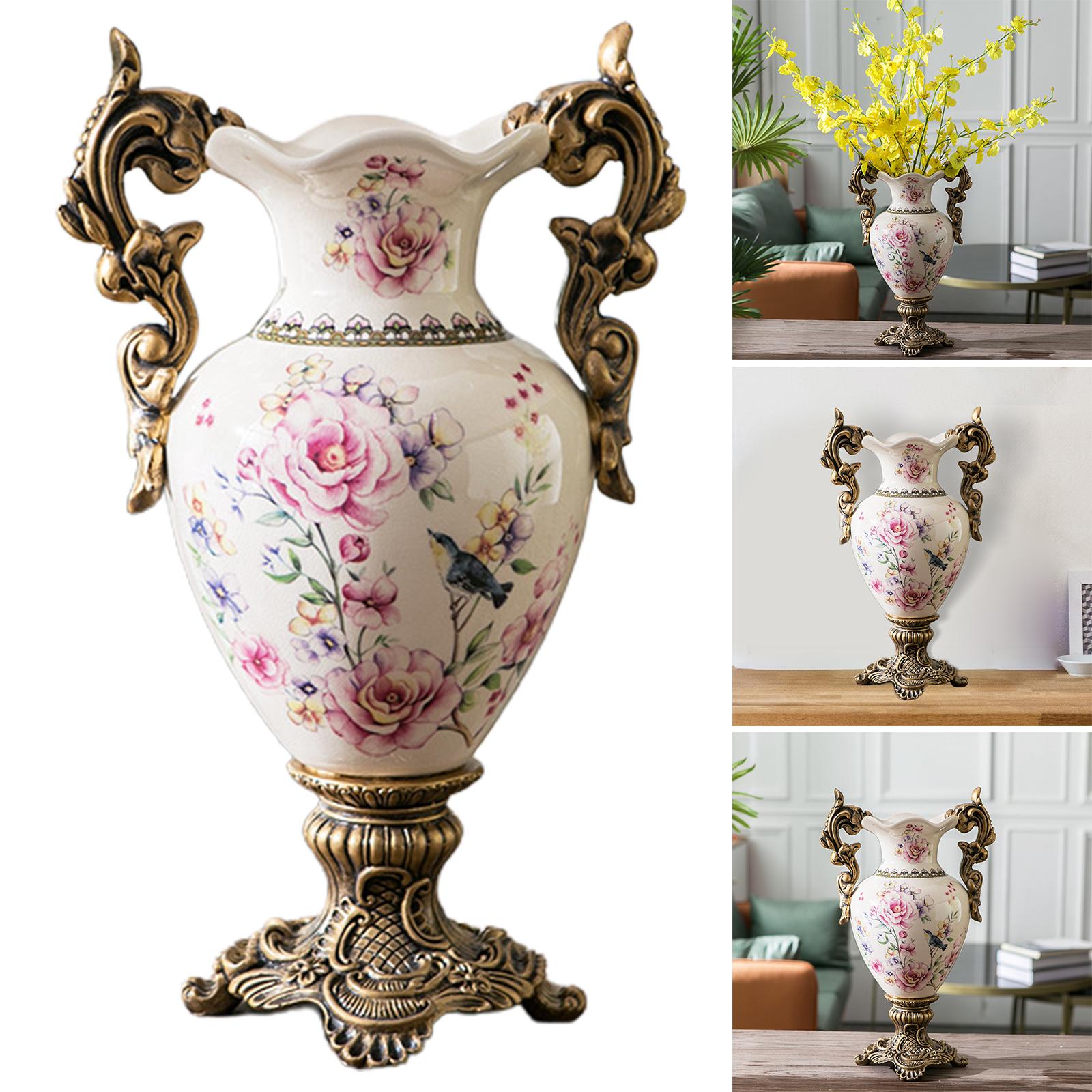 Ceramic Vase Decorative Flowerpot Table Centerpiece Ornament for Living Room 42cmx21cm Pink