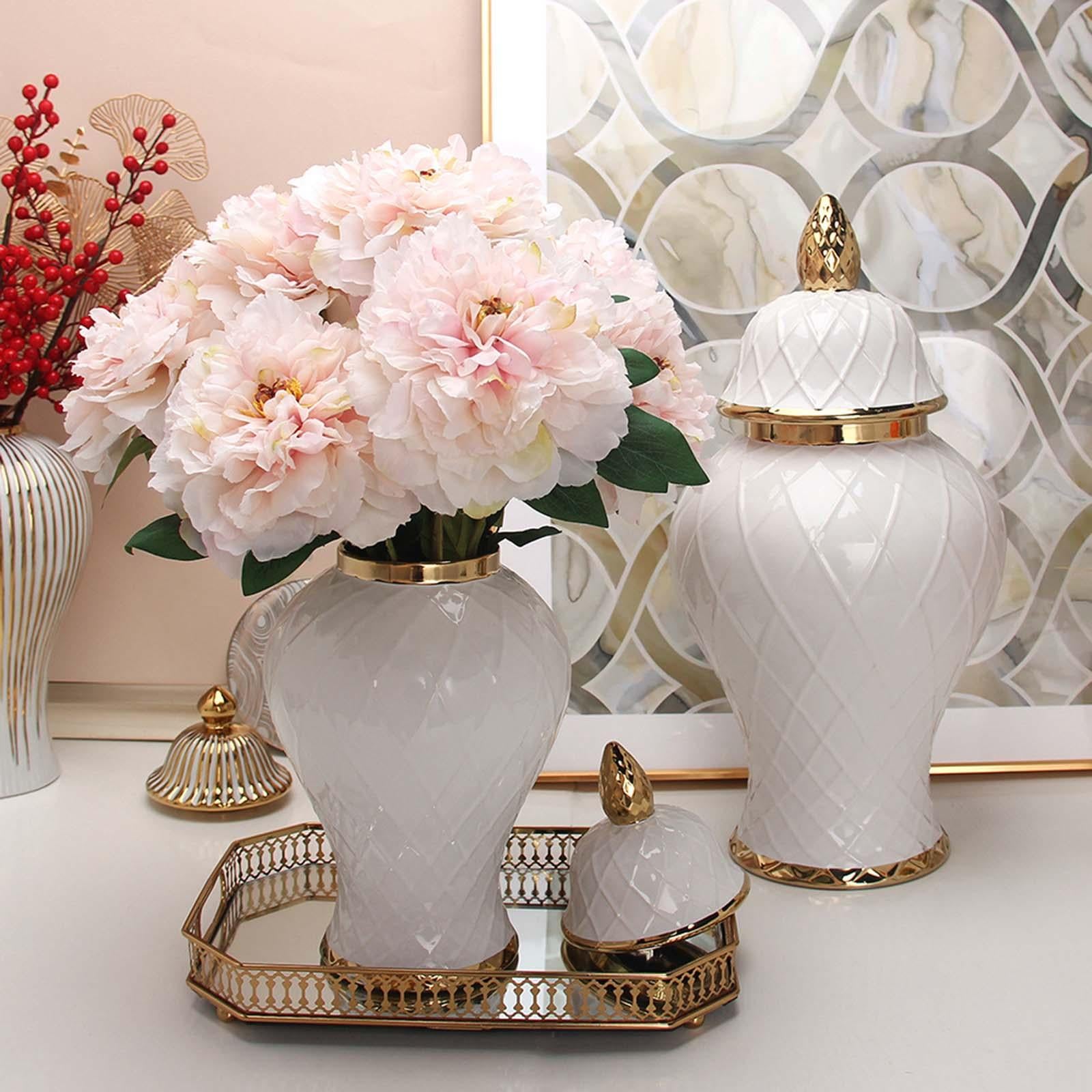 Ceramic Ginger Jar Porcelain Temple Jars Storage Jar for Home Decoration