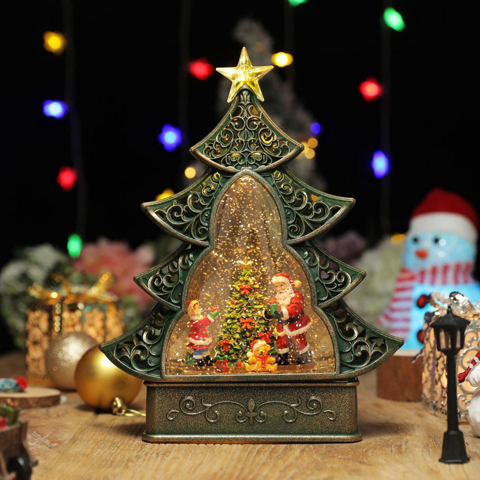 Portable Christmas Tree Music Box Rotatable Toy for Decor Girls Gift Santa