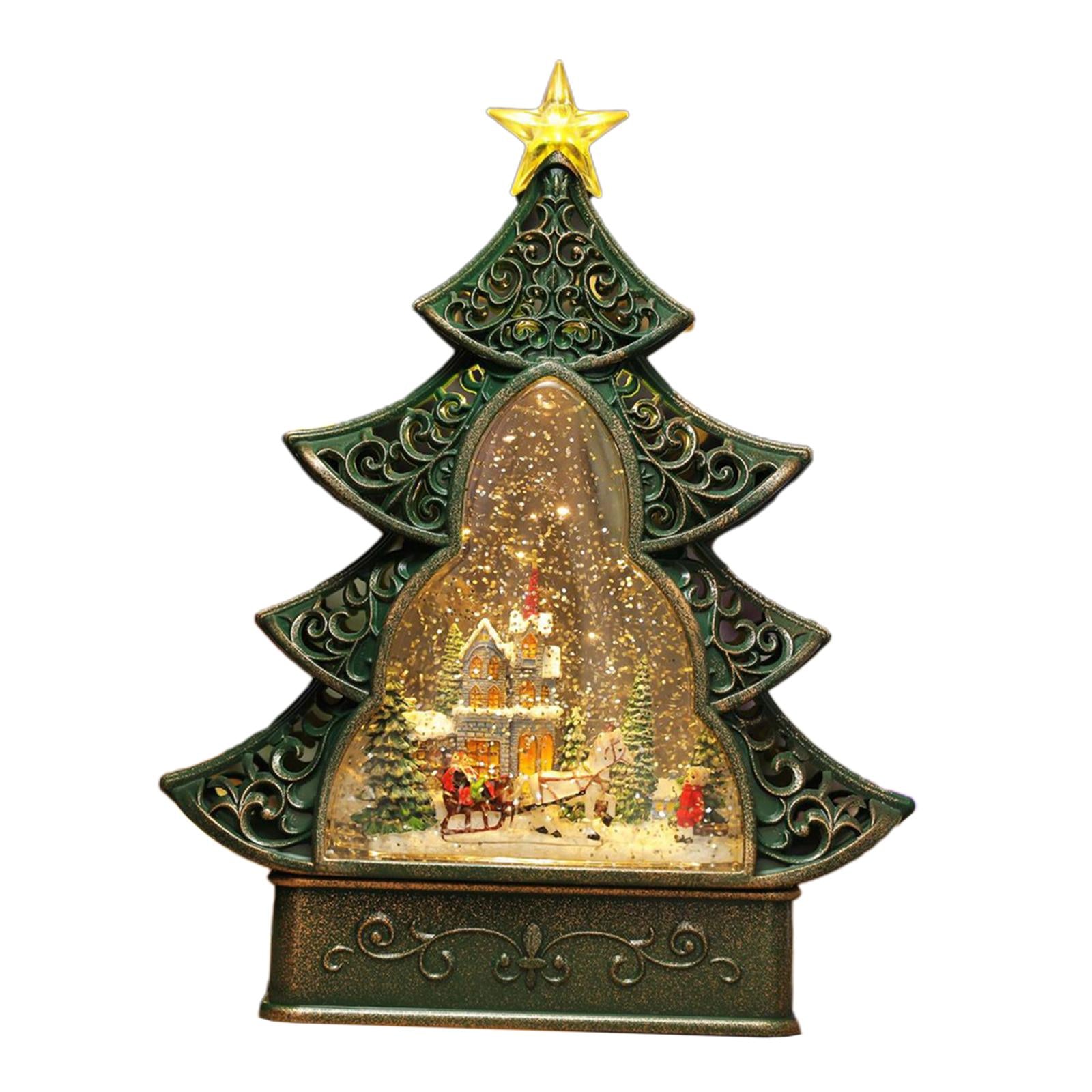 Portable Christmas Tree Music Box Rotatable Toy for Decor Girls Gift Small Town