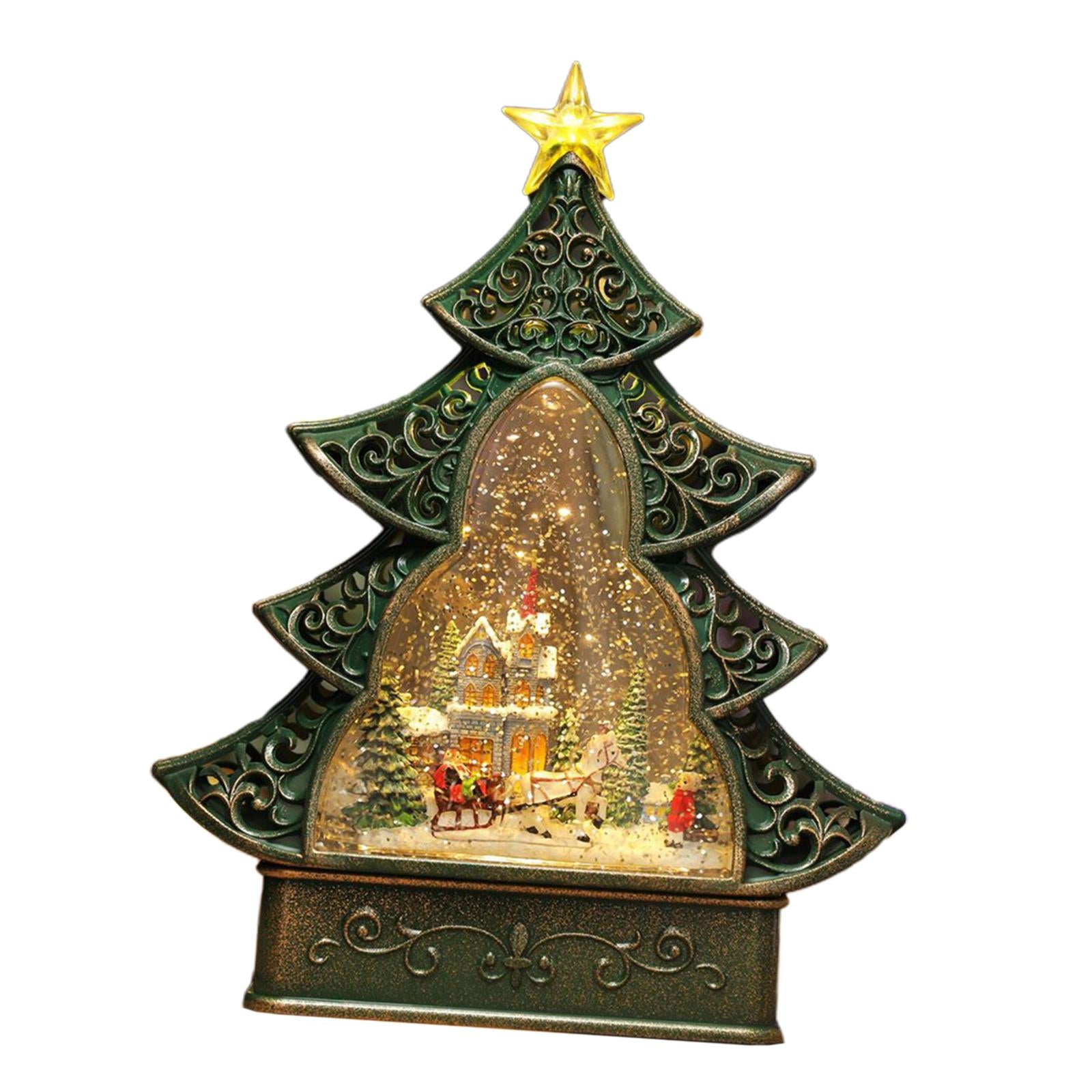 Portable Christmas Tree Music Box Rotatable Toy for Decor Girls Gift Small Town