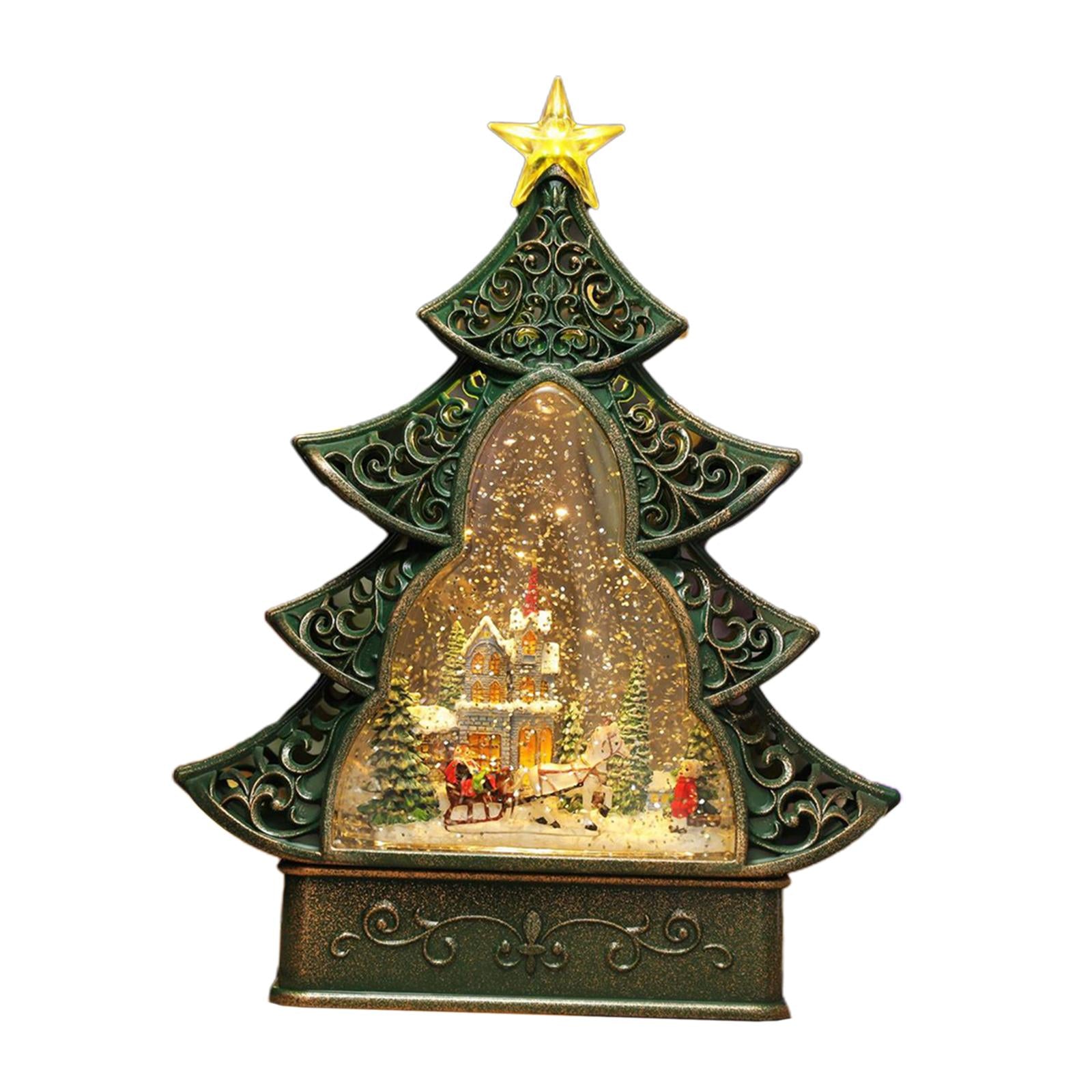 Portable Christmas Tree Music Box Rotatable Toy for Decor Girls Gift Small Town