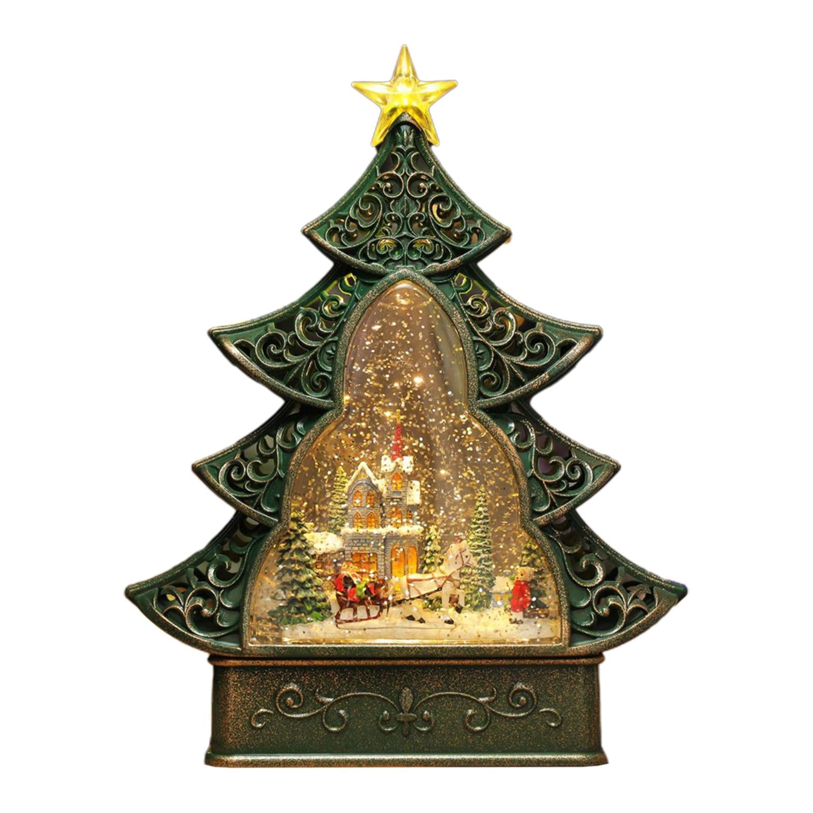 Portable Christmas Tree Music Box Rotatable Toy for Decor Girls Gift Small Town