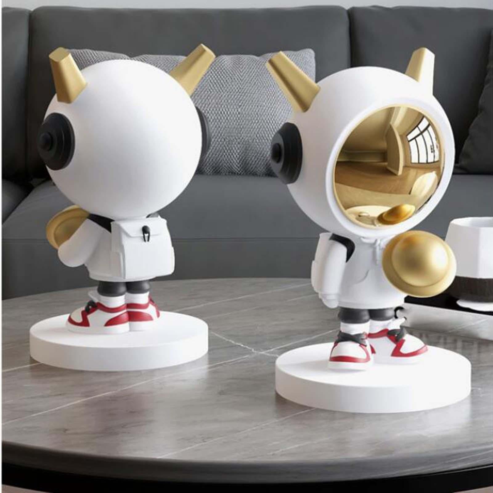 Nordic Astronaut Statue Figurine Crafts Decor Desk Bookshelf Office Home White