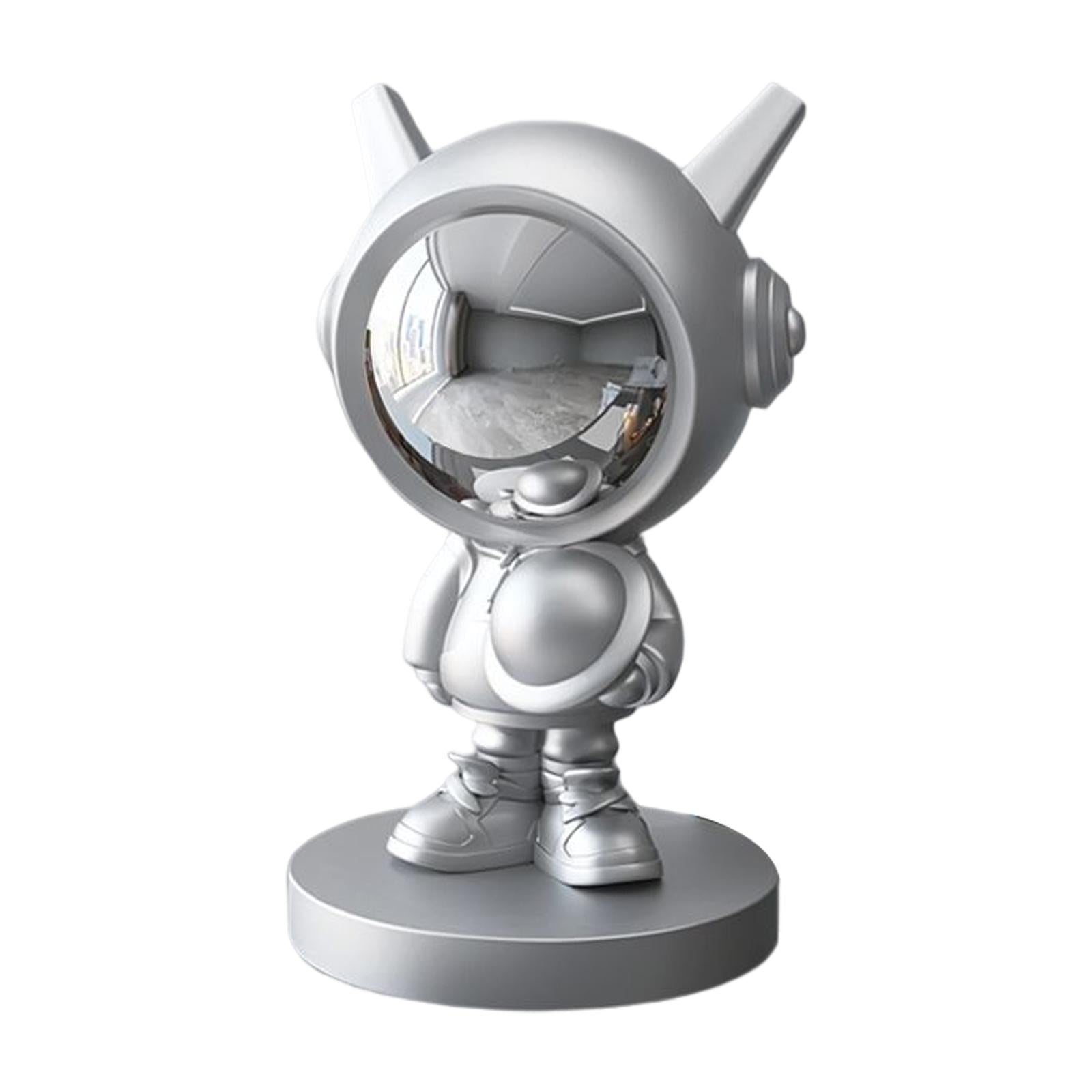 Nordic Astronaut Statue Figurine Crafts Decor Desk Bookshelf Office Home Silver