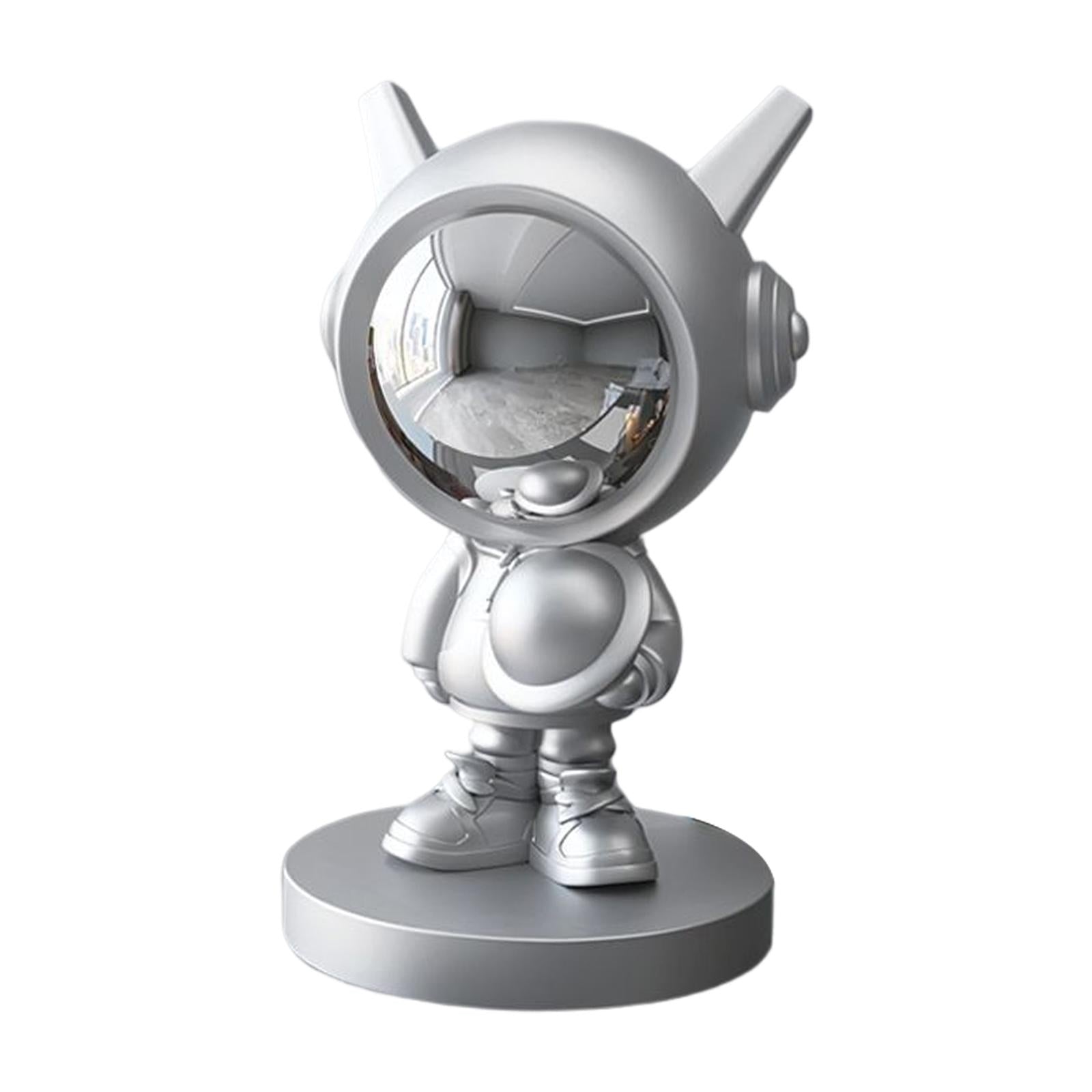 Nordic Astronaut Statue Figurine Crafts Decor Desk Bookshelf Office Home Silver