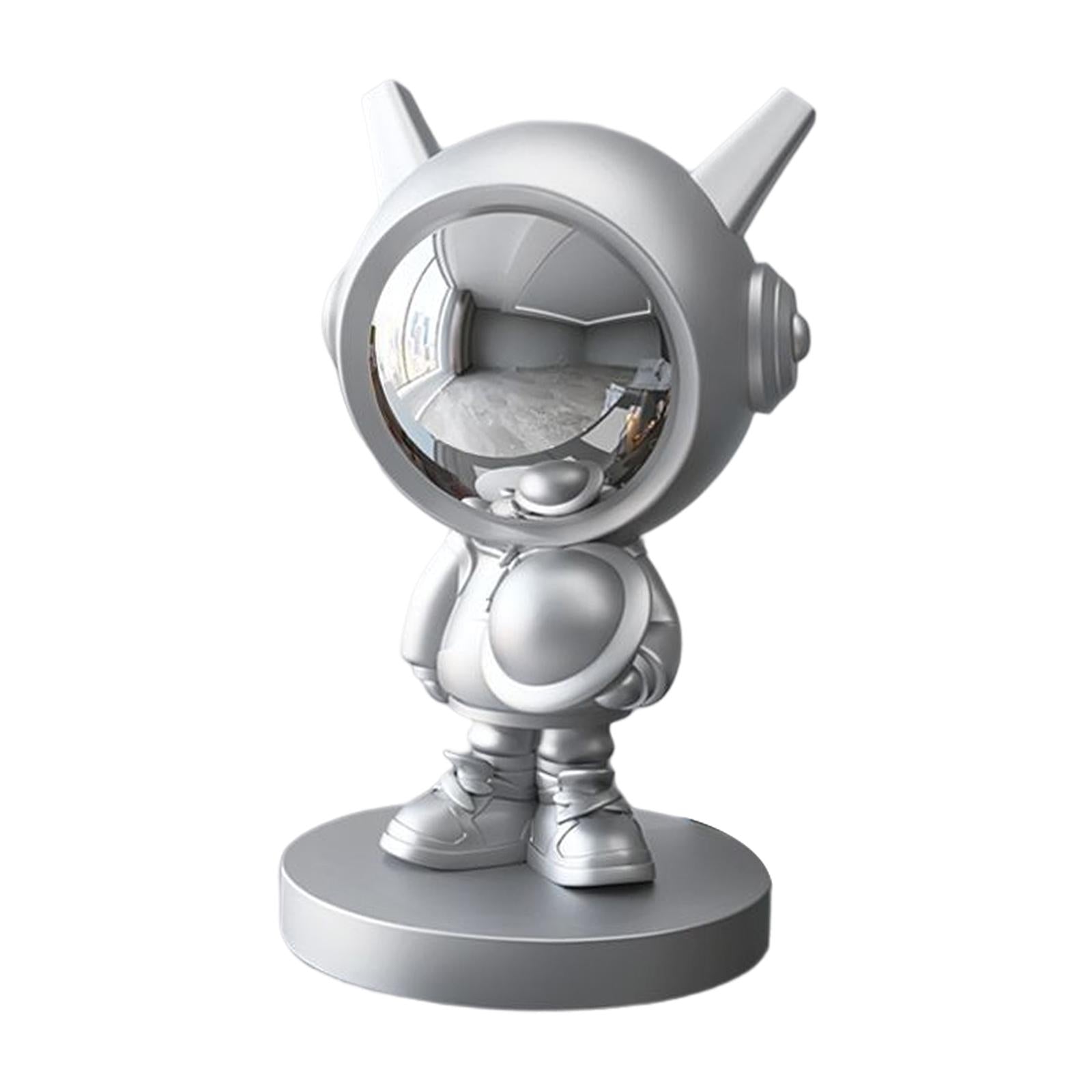 Nordic Astronaut Statue Figurine Crafts Decor Desk Bookshelf Office Home Silver