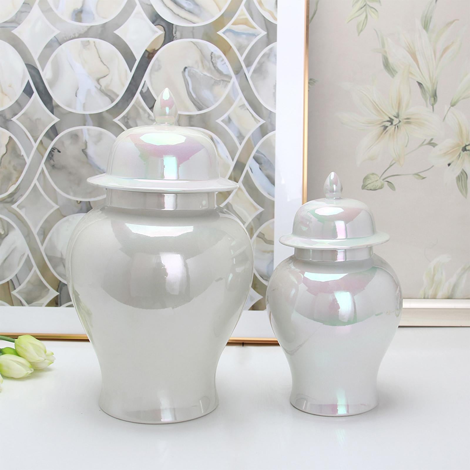 33cm White Ginger Jar with Lid Creative Decoration Crafts for Decoration