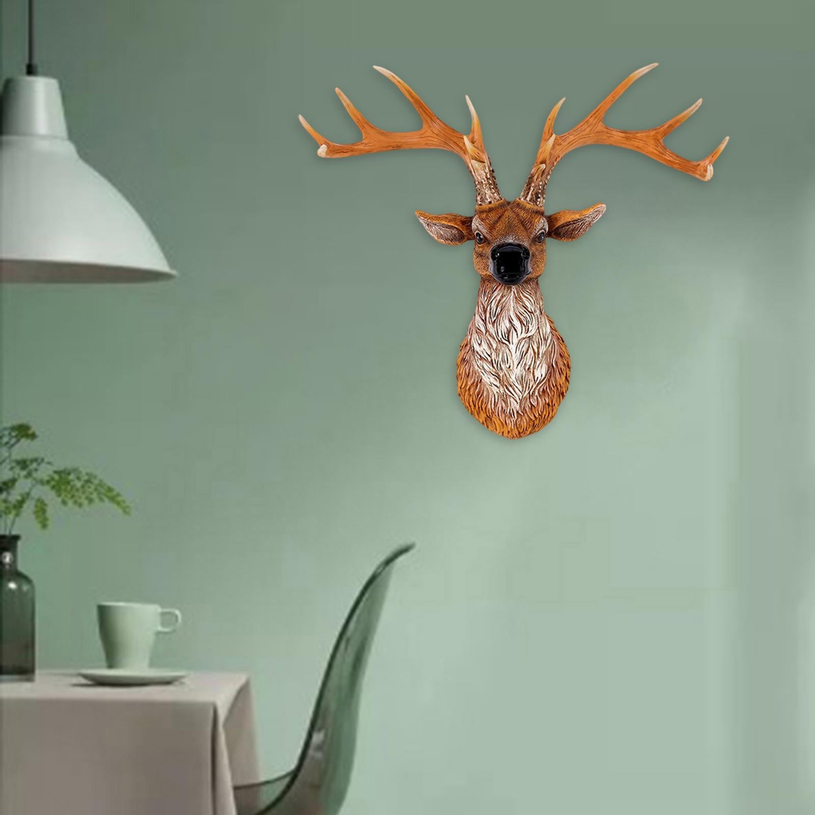 Wall Mounted Deer Head Sculpture modern for Dinning Room Bedroom