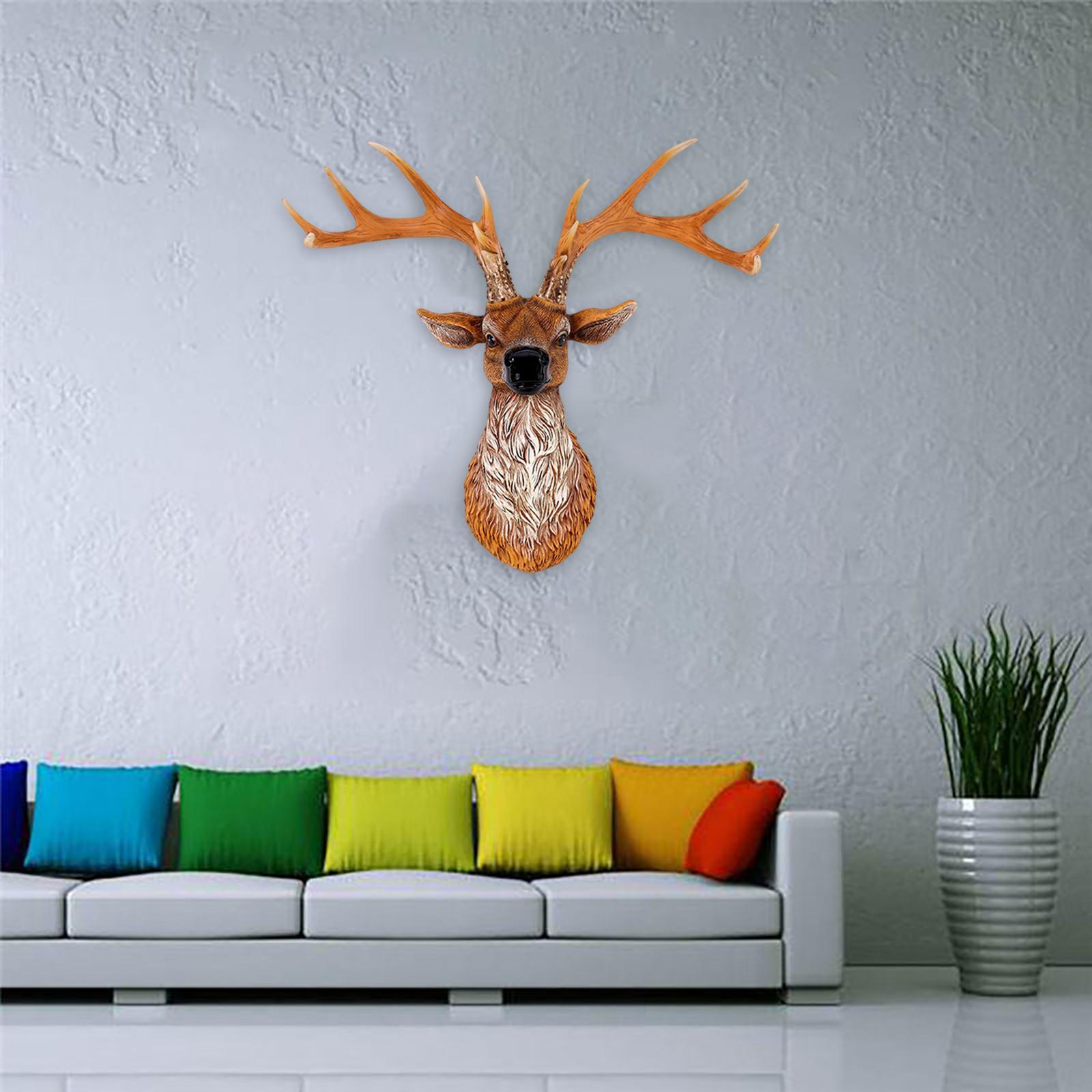 Wall Mounted Deer Head Sculpture modern for Dinning Room Bedroom