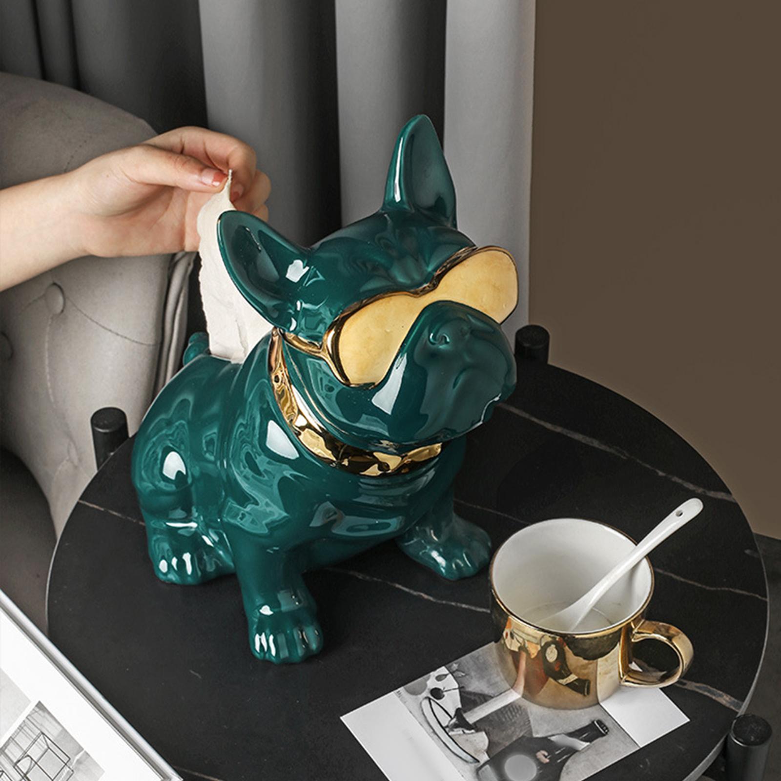 Realistic Sitting Dog Statue Creative Birthday Gift Ceramic for Hotel Shop Argent