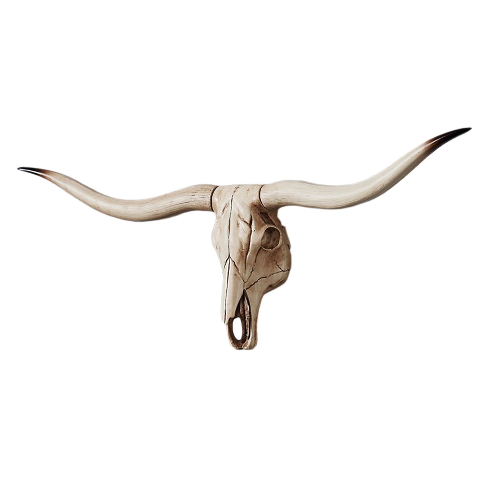 Resin Long Horned RAM Decor Skull Wall Mount Skull Decor for Home Office A 77.5x32x12cm