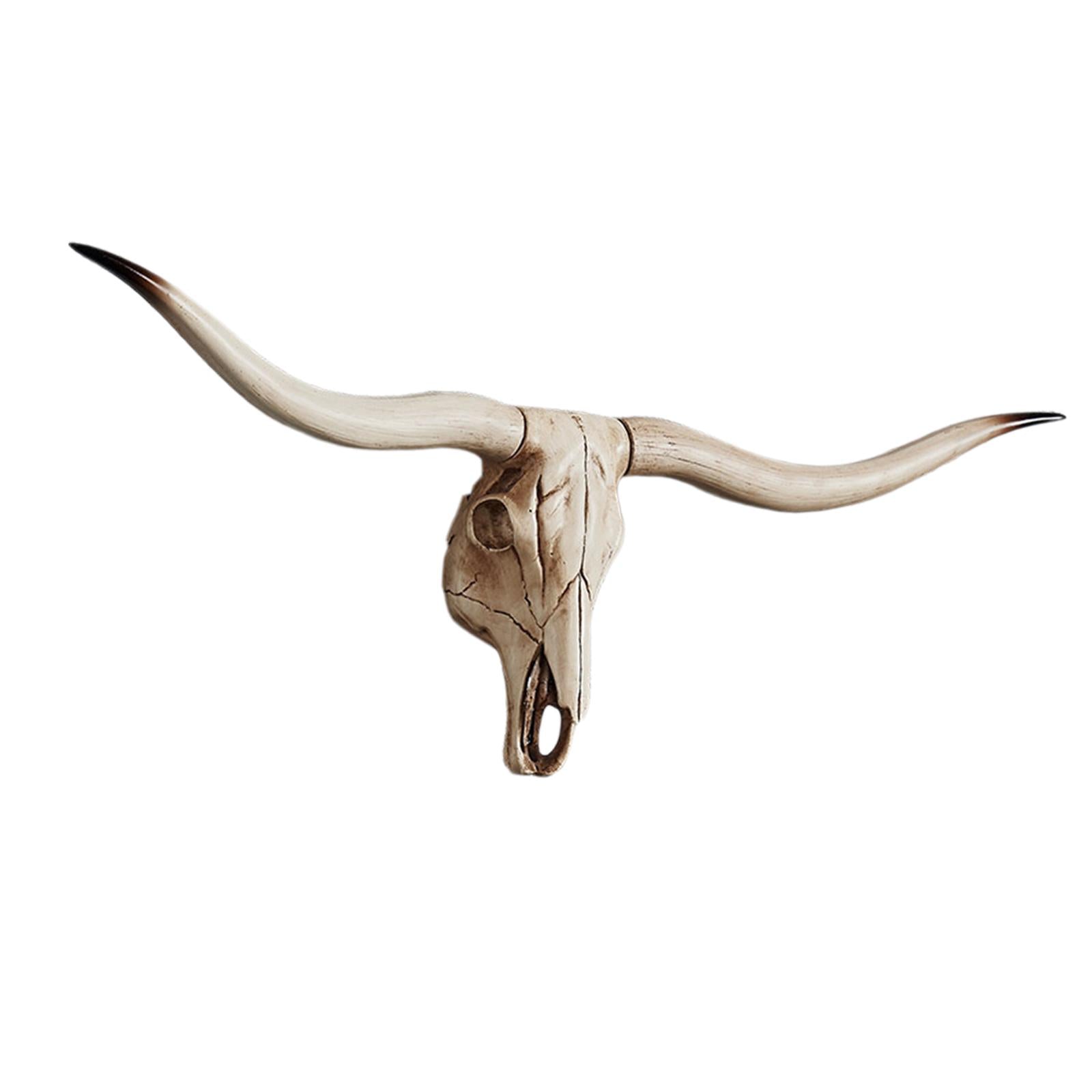 Resin Long Horned RAM Decor Skull Wall Mount Skull Decor for Home Office A 77.5x32x12cm