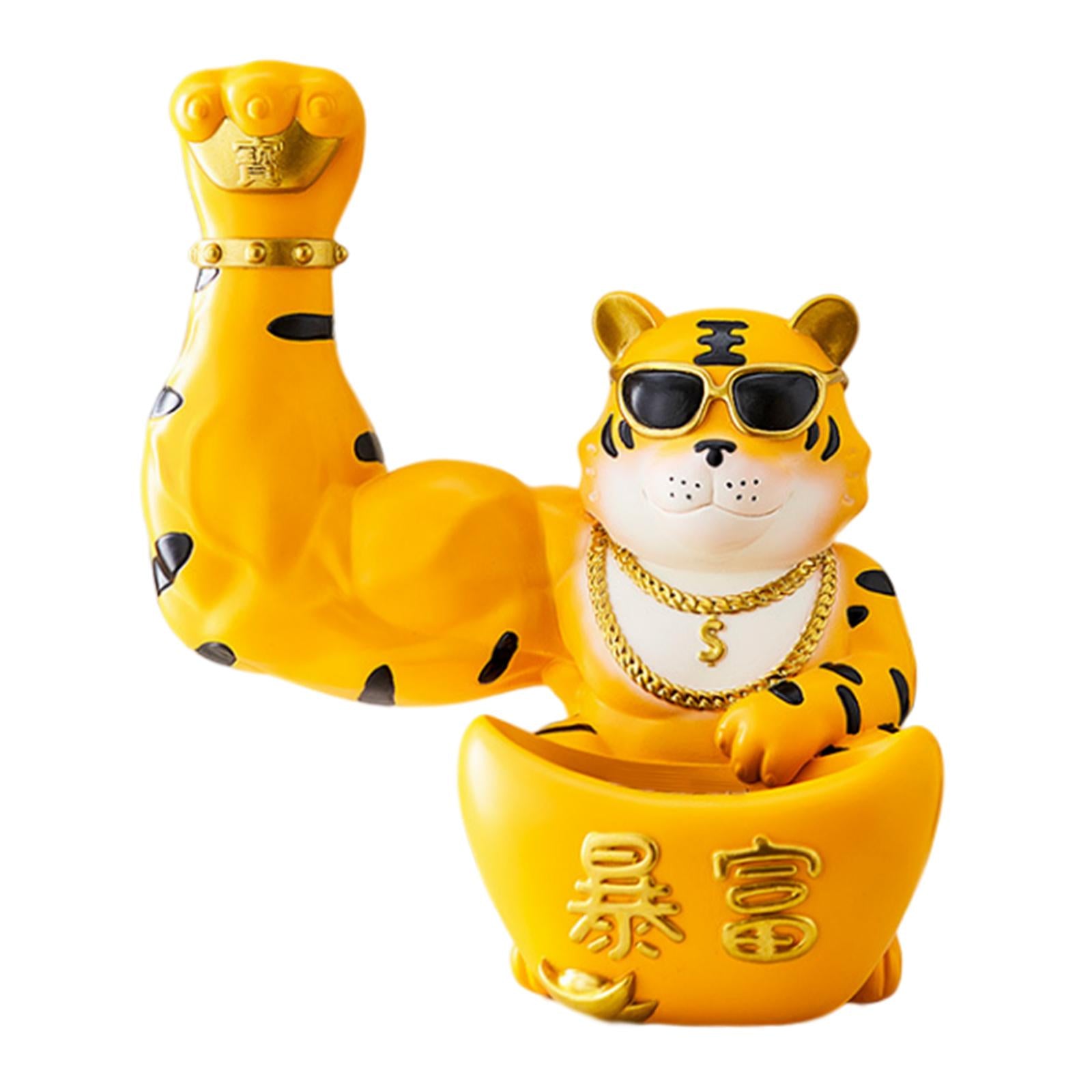 Creative Lucky Cat Statue Storage Bowl Sculpture for Cafe Tabletop Decor Yellow