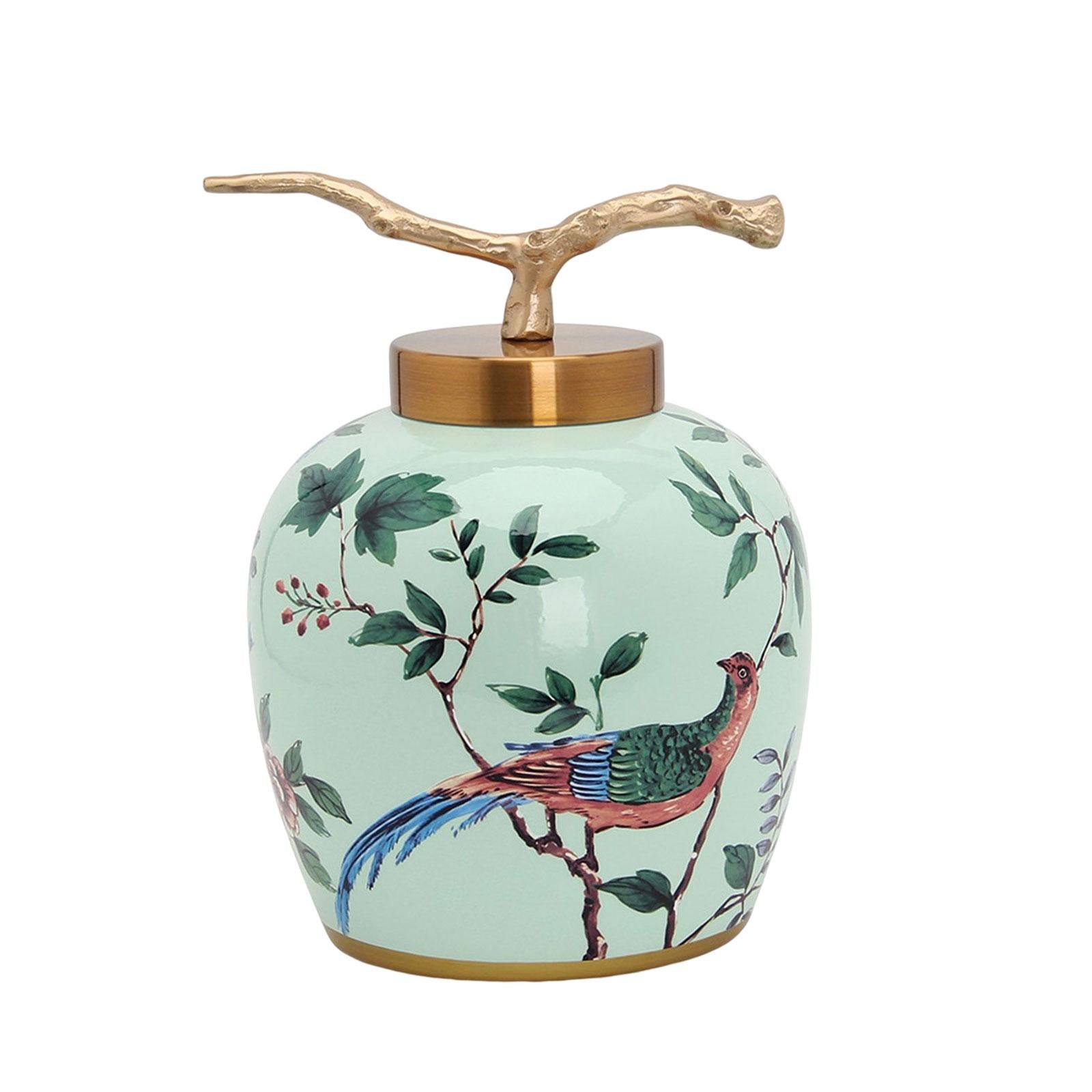 Mandarin Ceramic Ginger Jar Vase Tea Storage Office Weddings Desktop