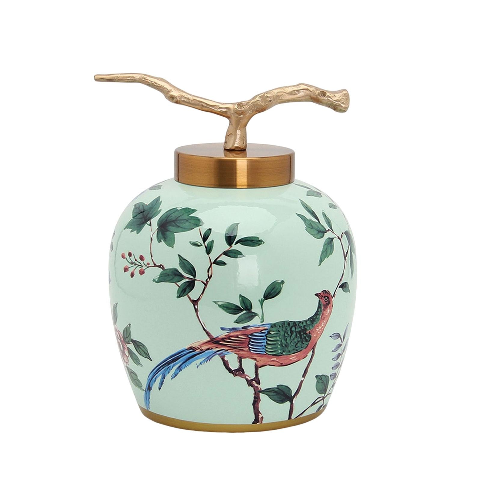 Mandarin Ceramic Ginger Jar Vase Tea Storage Office Weddings Desktop