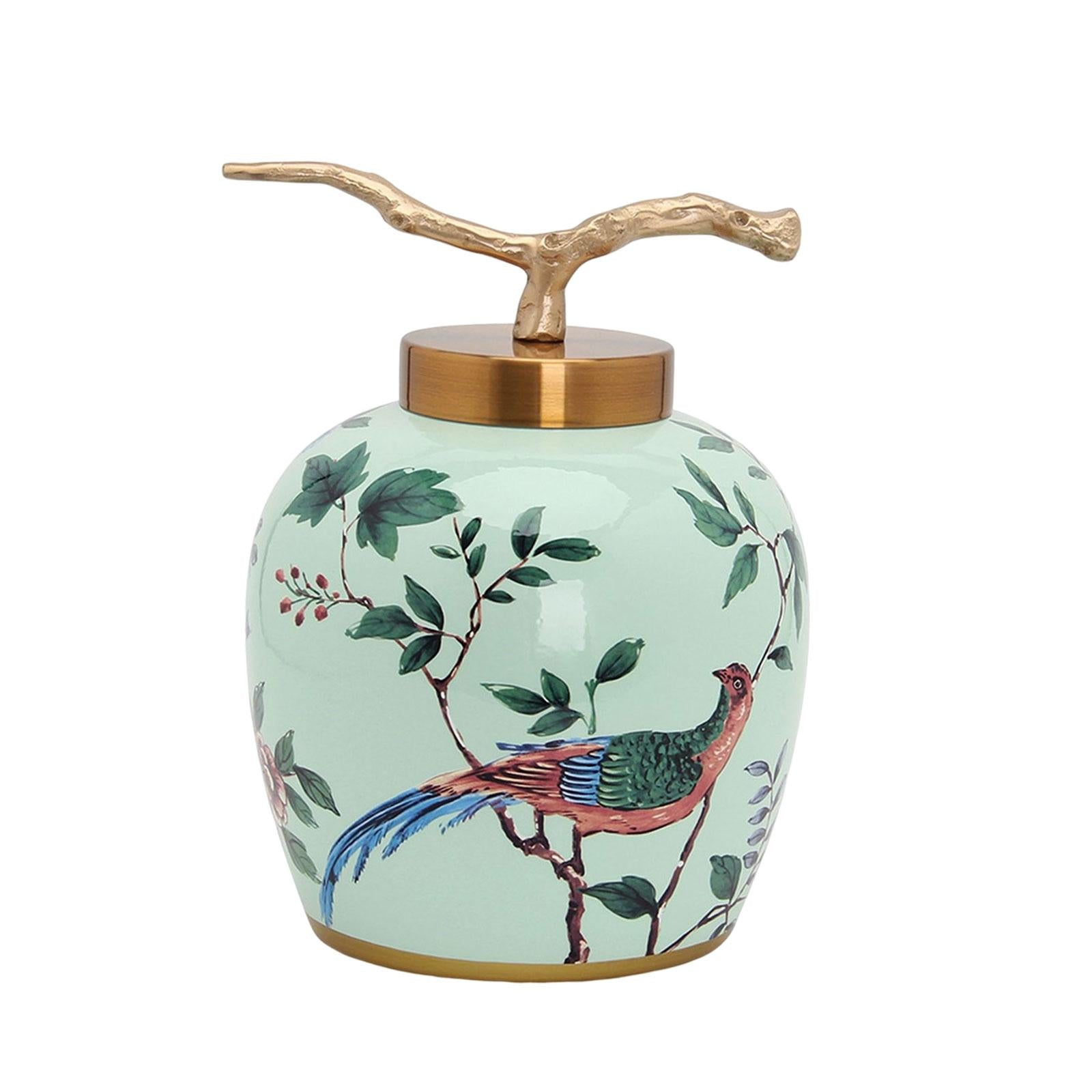 Mandarin Ceramic Ginger Jar Vase Tea Storage Office Weddings Desktop