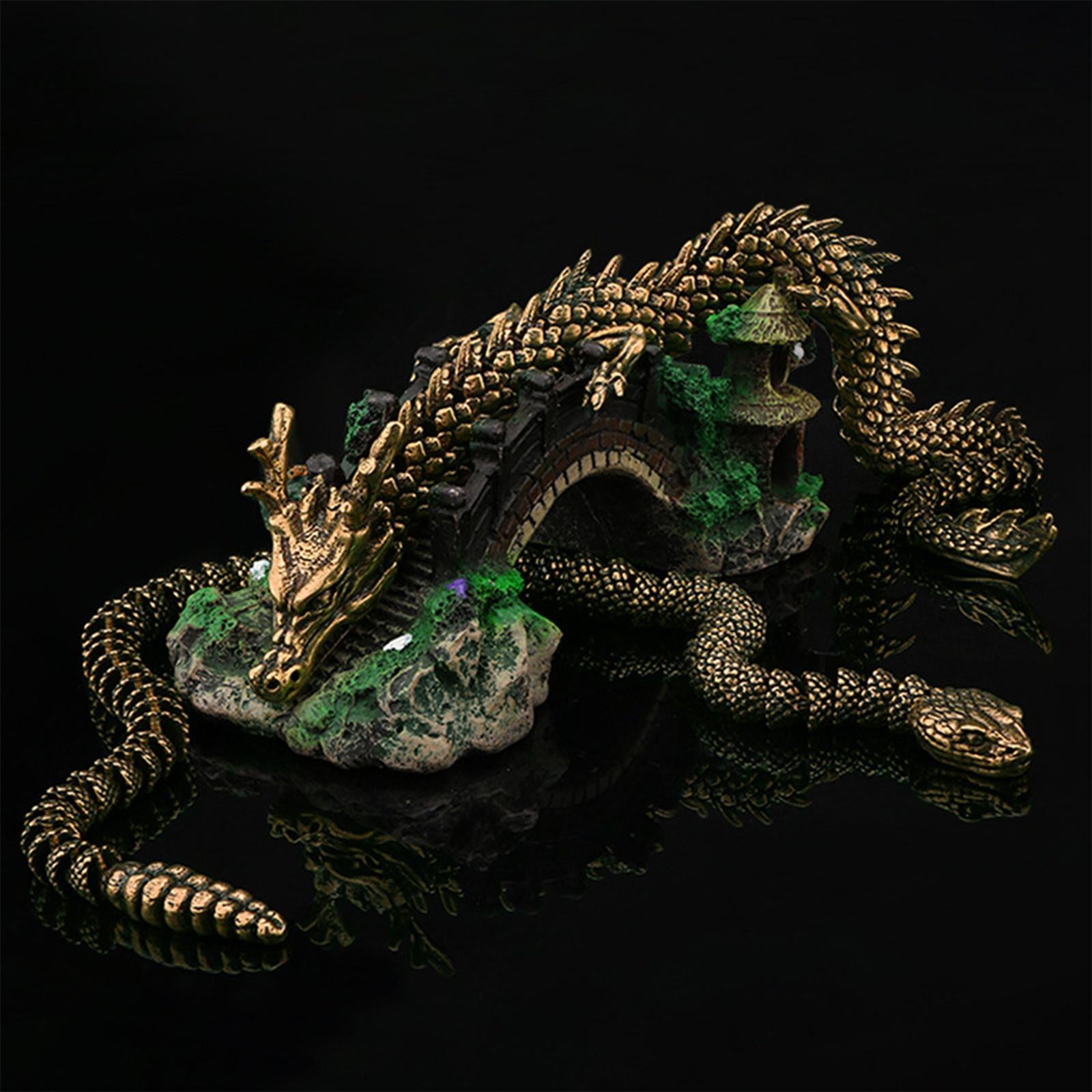 Antique Snake/Dragon Statue Collectibles Feng Shui Figurine for Office Shelf Dragon Figurine