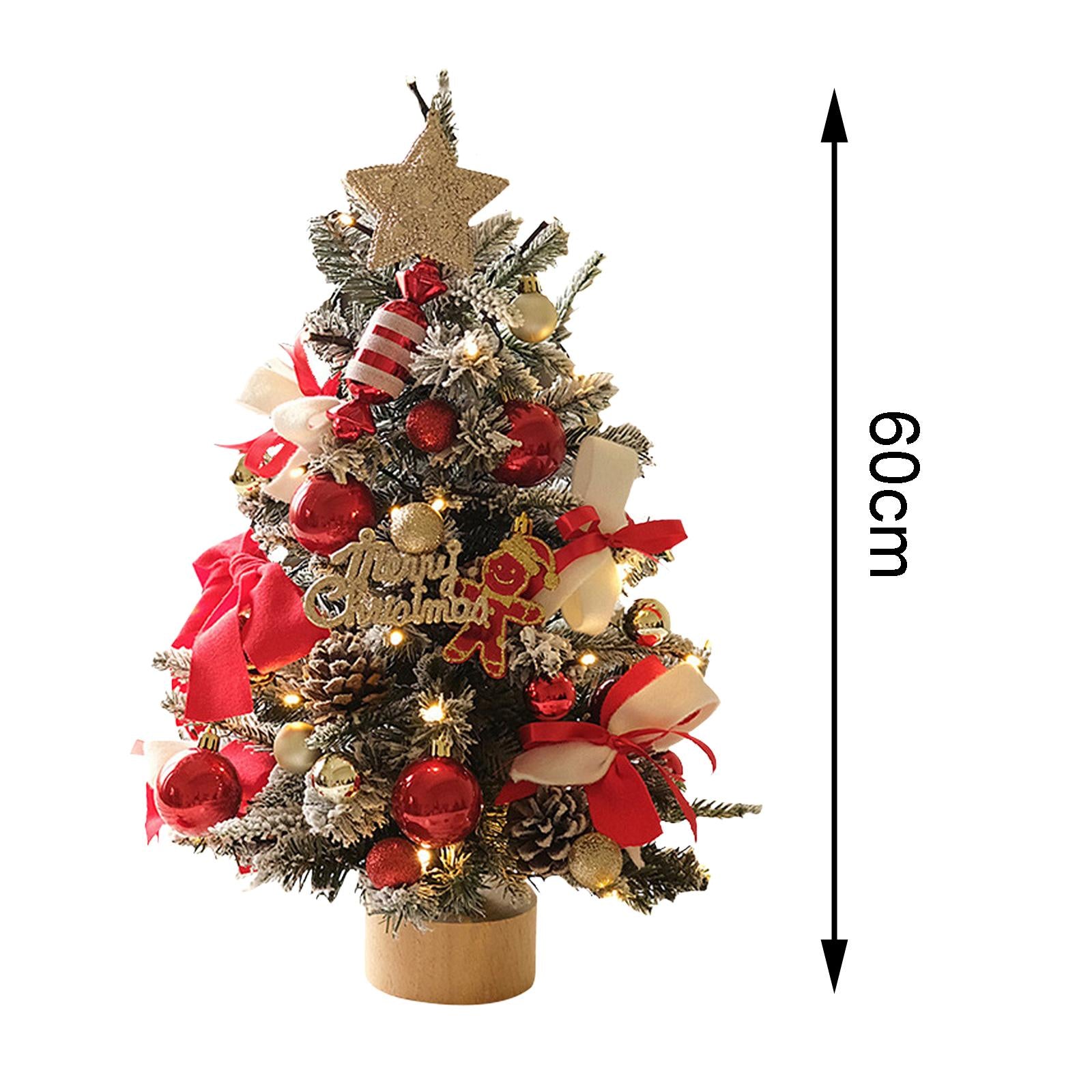 Artificial Mini Christmas Tree Tabletop Decoration Colorful Lightweight 60cm Flocking