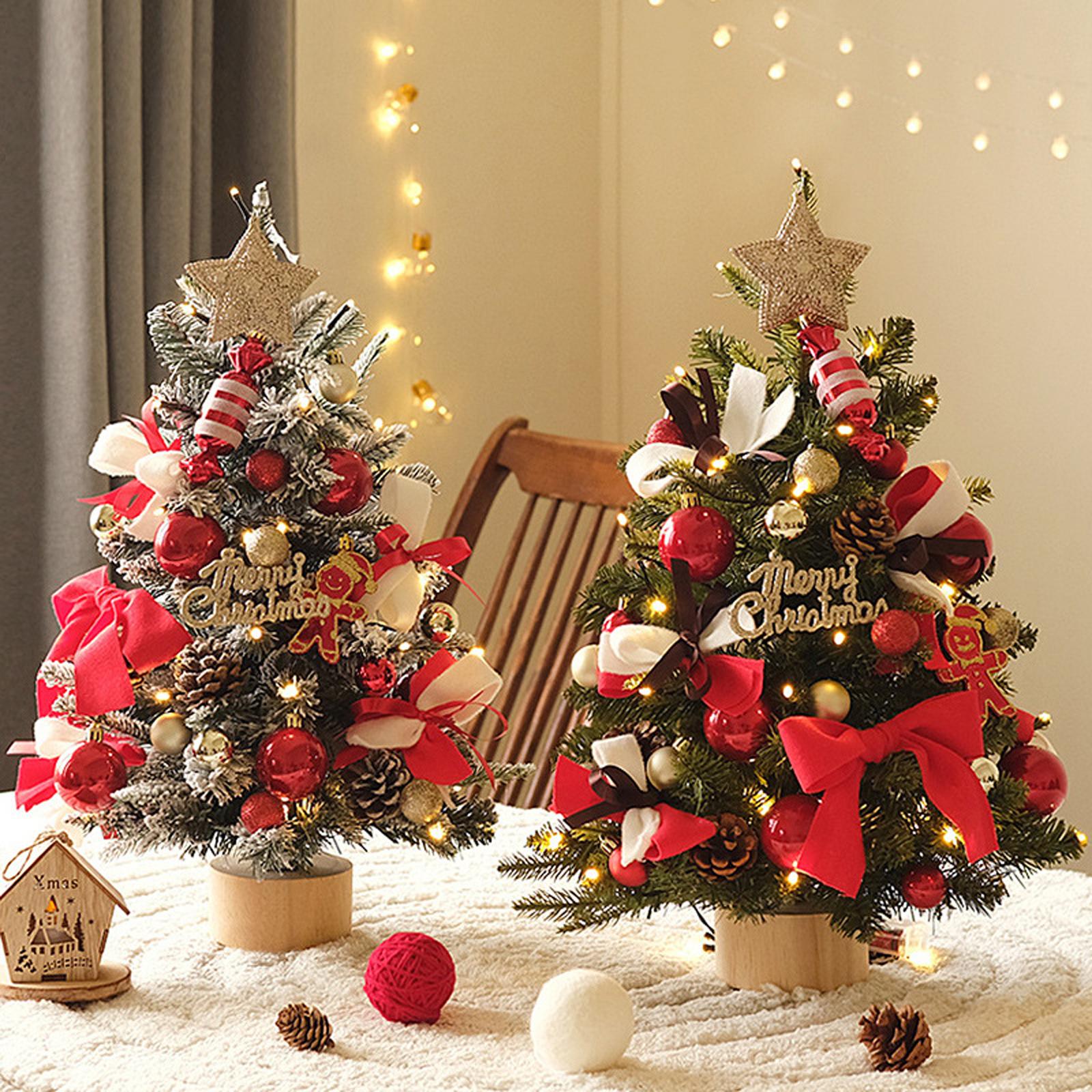 Artificial Mini Christmas Tree Tabletop Decoration Colorful Lightweight 60cm Flocking