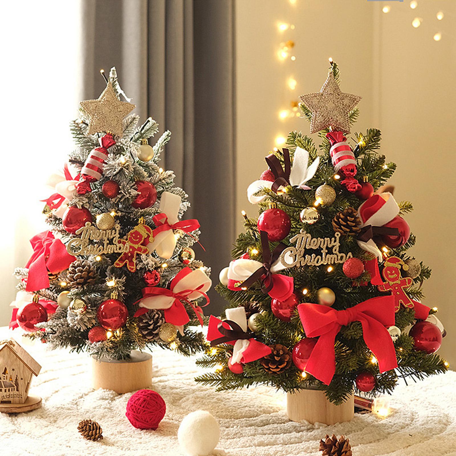 Artificial Mini Christmas Tree Tabletop Decoration Colorful Lightweight 60cm Flocking