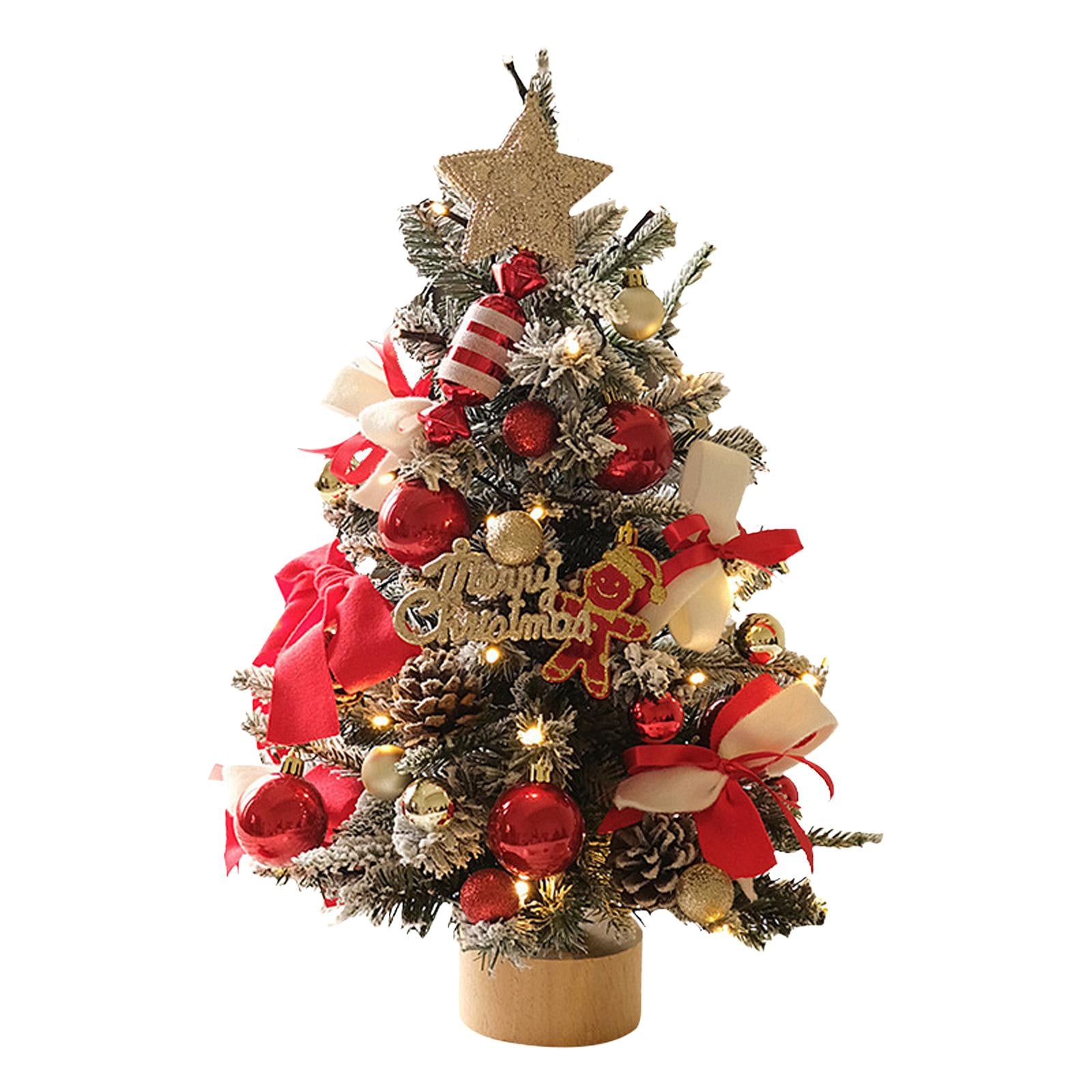 Artificial Mini Christmas Tree Tabletop Decoration Colorful Lightweight 60cm Flocking