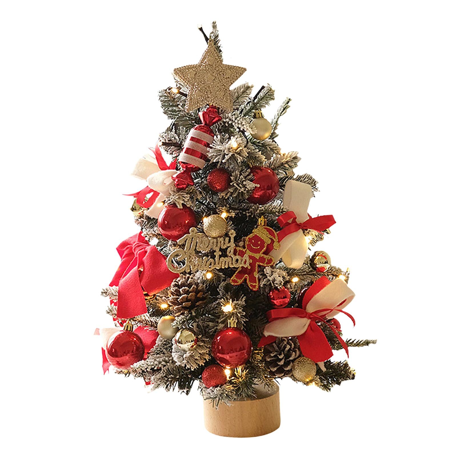 Artificial Mini Christmas Tree Tabletop Decoration Colorful Lightweight 60cm Flocking