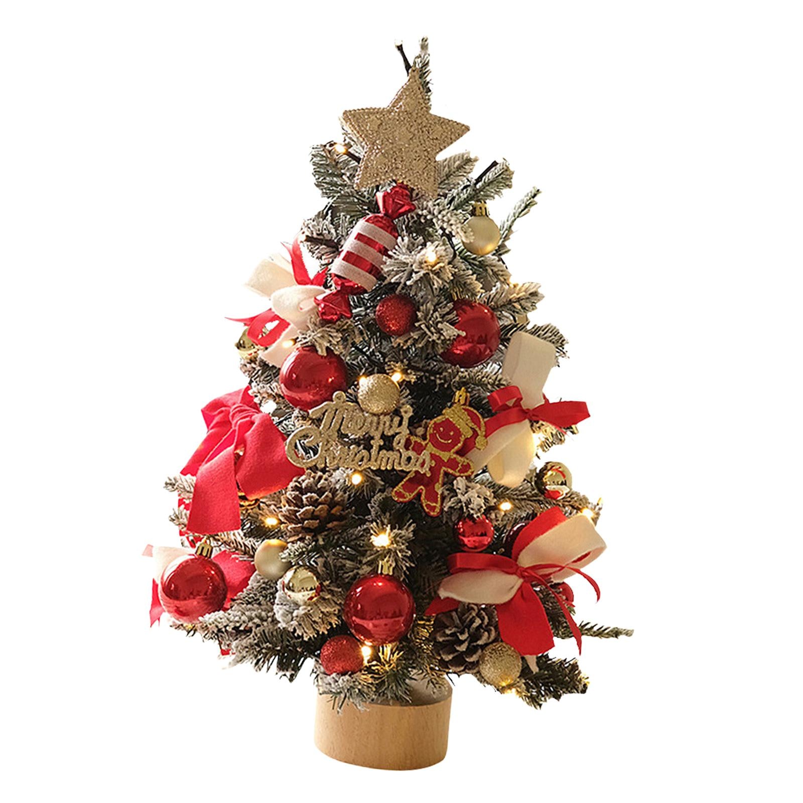 Artificial Mini Christmas Tree Tabletop Decoration Colorful Lightweight 60cm Flocking