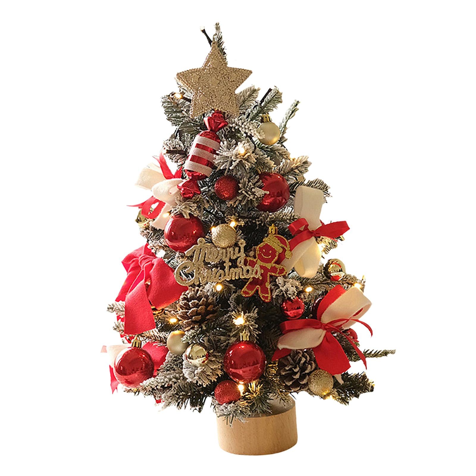 Artificial Mini Christmas Tree Tabletop Decoration Colorful Lightweight 60cm Flocking